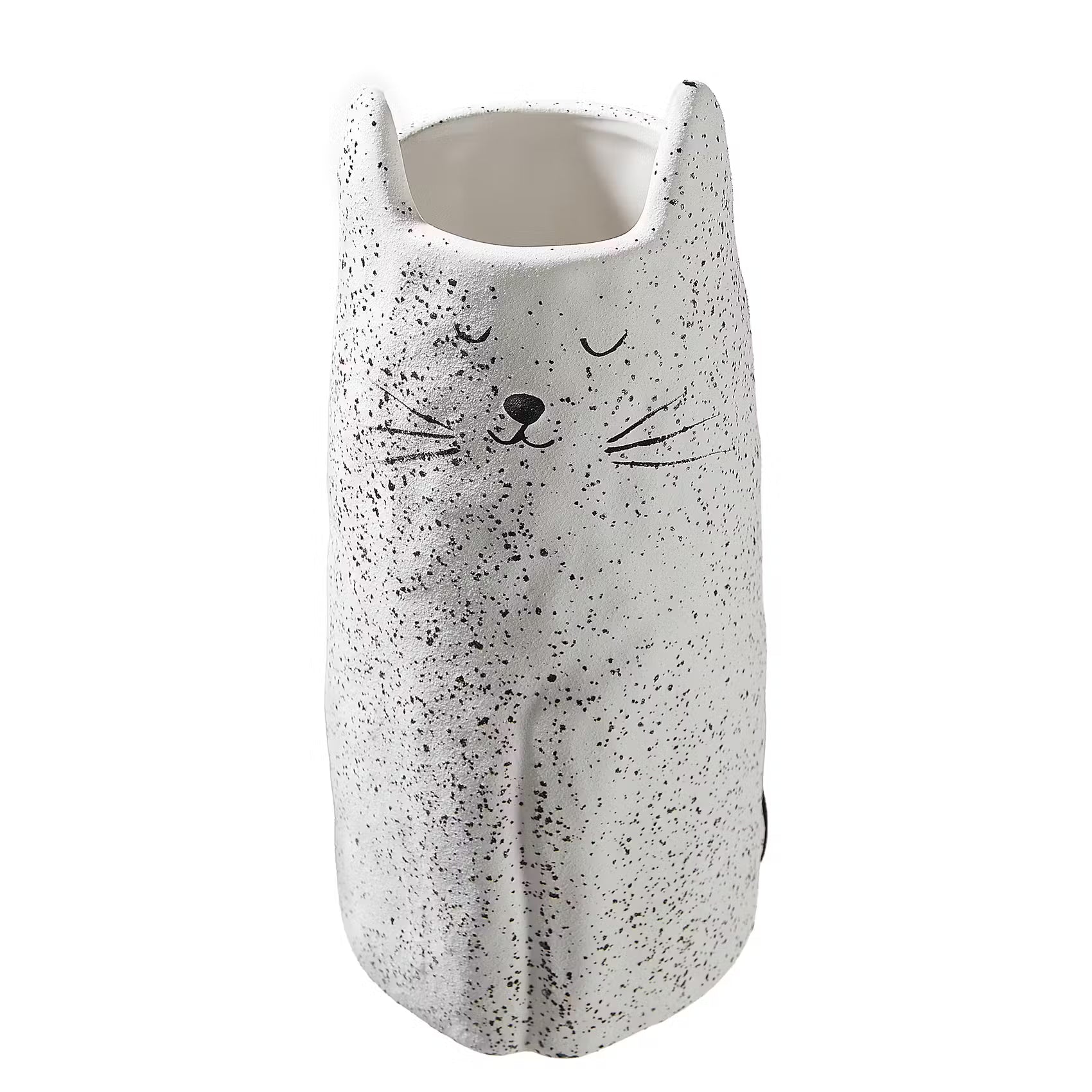 GATO Vase Katze - Steingut - Weiß - Höhe: 26 cm