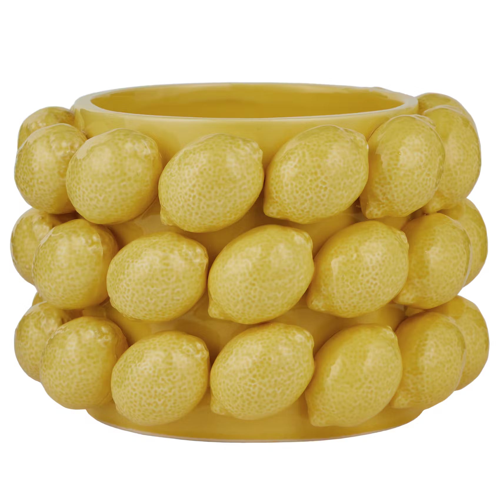 LEMON Blumentopf Zitronen - Dolomit - Gelb