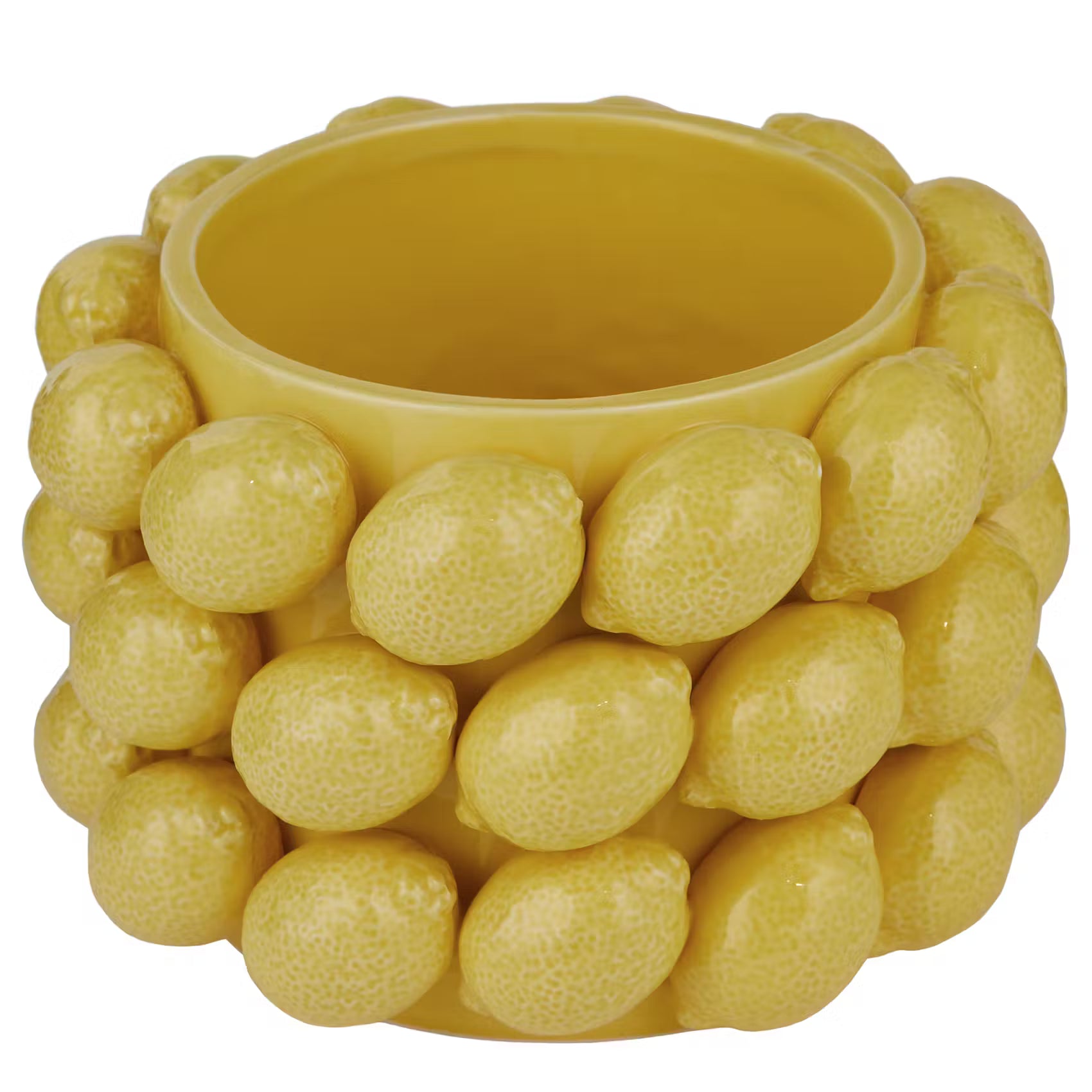LEMON Blumentopf Zitronen - Dolomit - Gelb