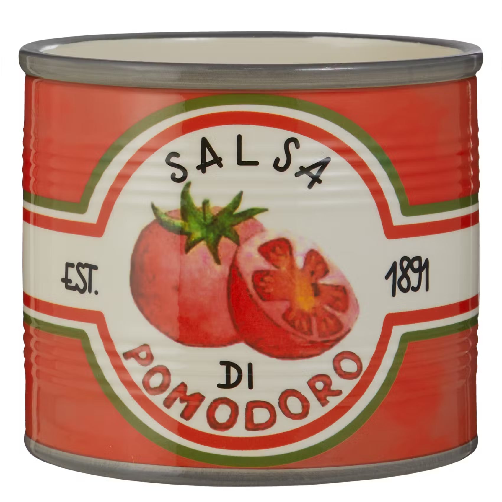 TIN Blumentopf Tomate - Dolomit - Rot