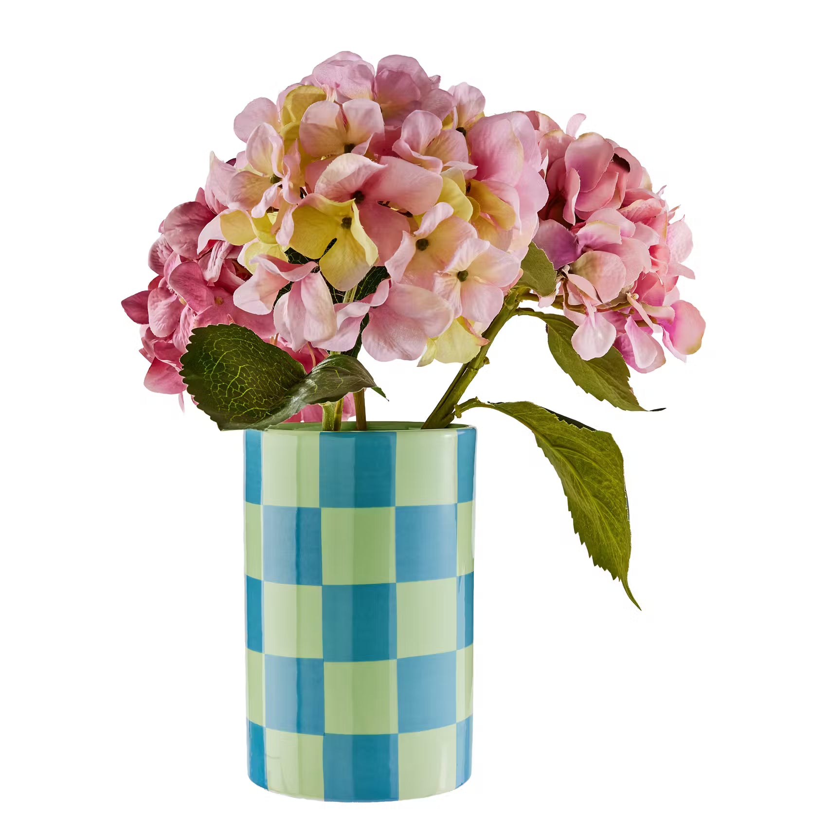 CHECKER Vase - Dolomit - Pastellgrün - Grün / Blau