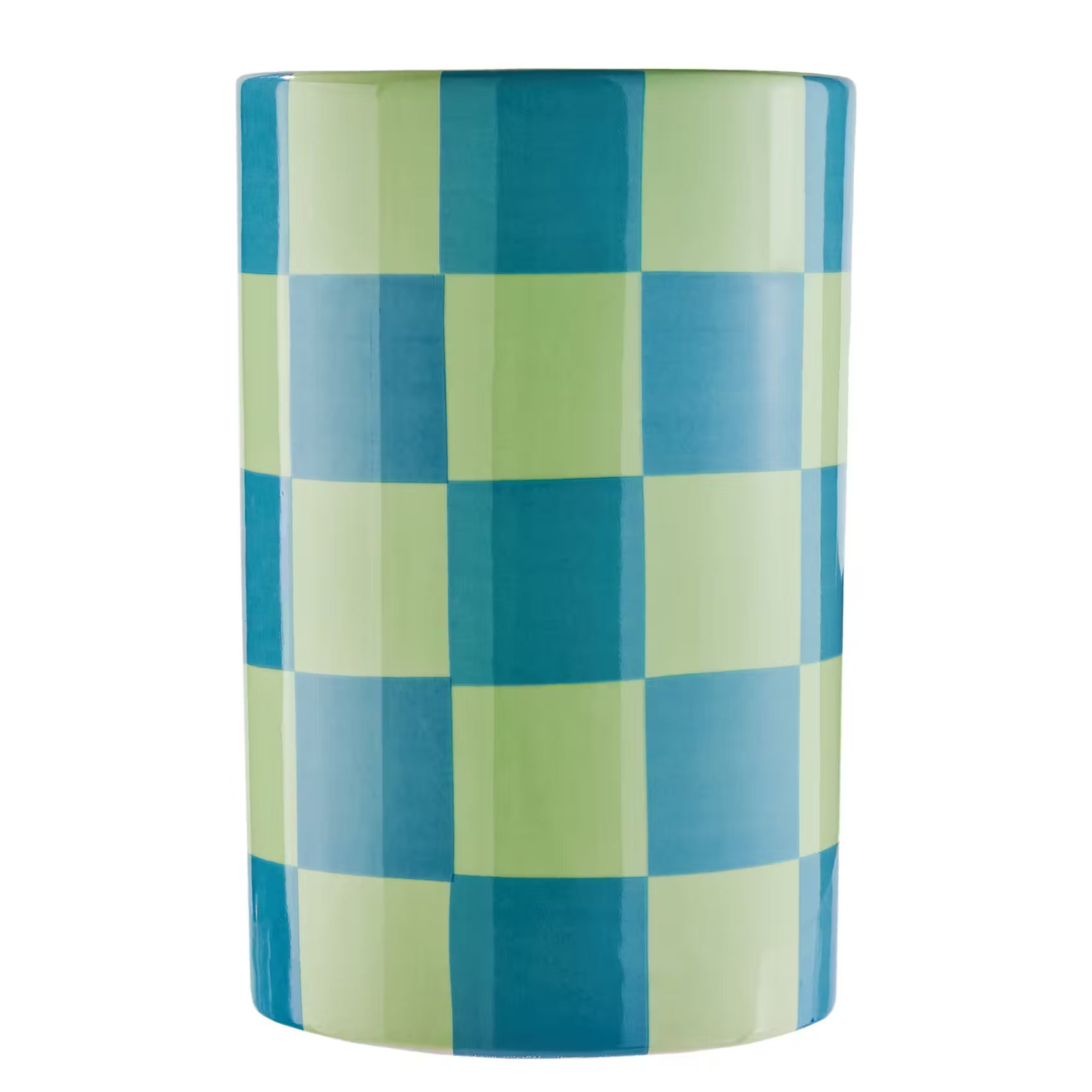 CHECKER Vase - Dolomit - Pastellgrün - Grün / Blau