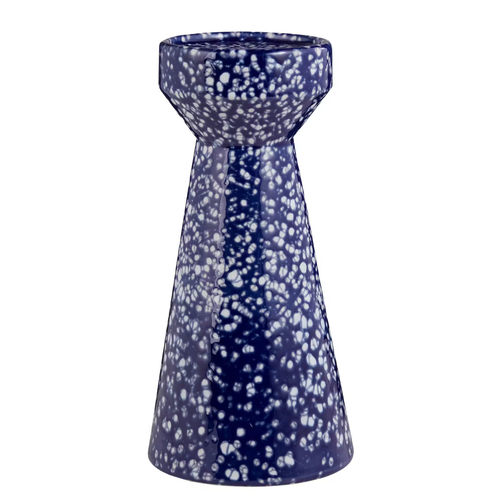 SPECKLE Stumpenkerzenhalter  - Steinzeug - Blau - Höhe: 25 cm