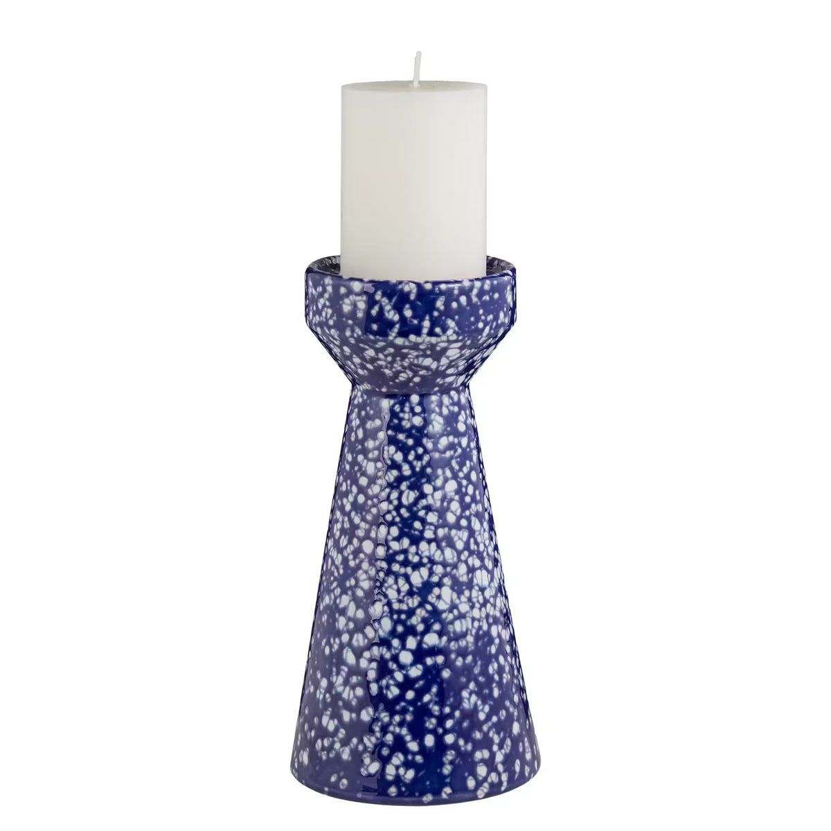 SPECKLE Stumpenkerzenhalter Blau