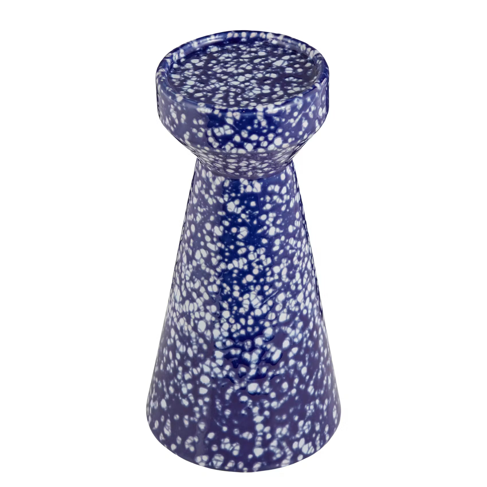 SPECKLE Stumpenkerzenhalter  - Steinzeug - Blau - Höhe: 25 cm
