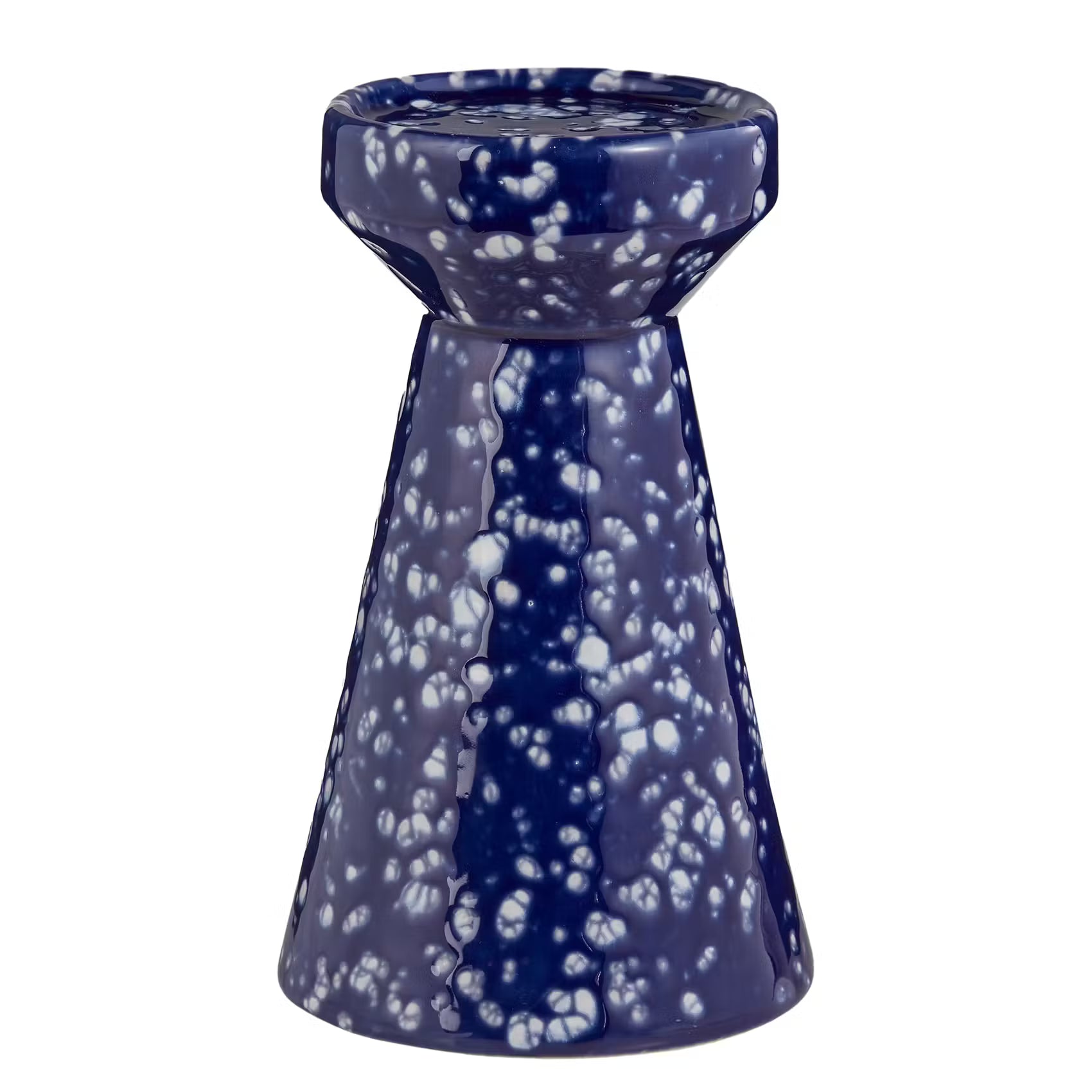SPECKLE Stumpenkerzenhalter  - Steinzeug - Blau - Höhe: 20 cm