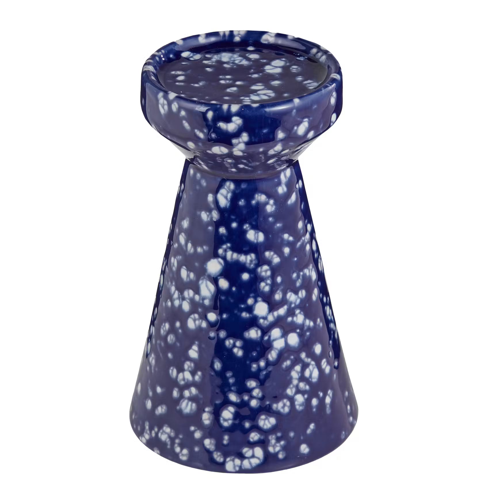 SPECKLE Stumpenkerzenhalter  - Steinzeug - Blau - Höhe: 20 cm