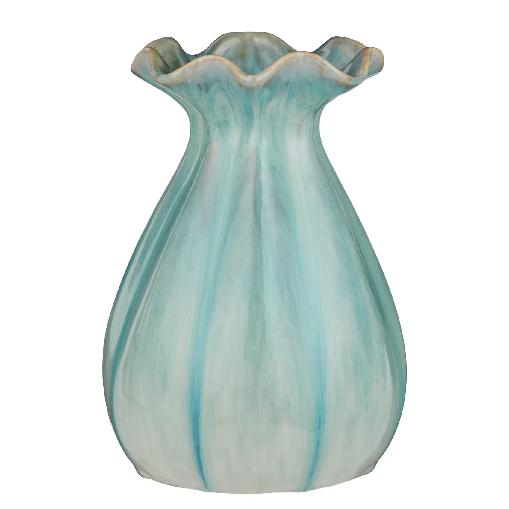 FLORA Vase Höhe 31 cm - Steinzeug - Hellblau