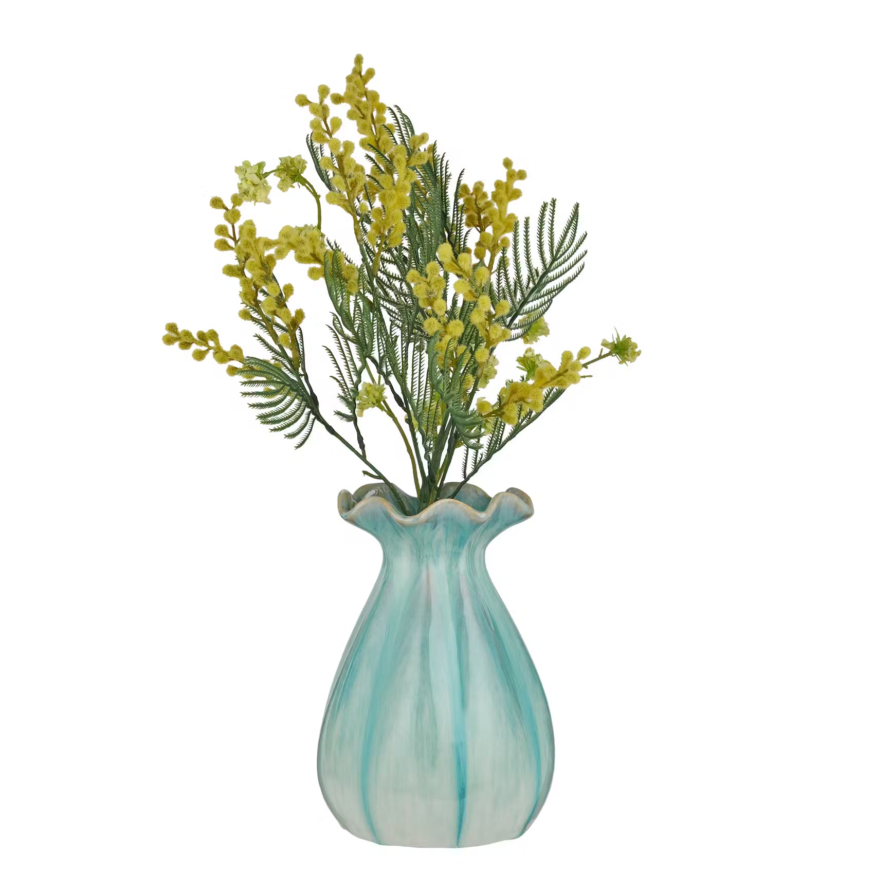 FLORA Vase Höhe 31 cm - Steinzeug - Hellblau