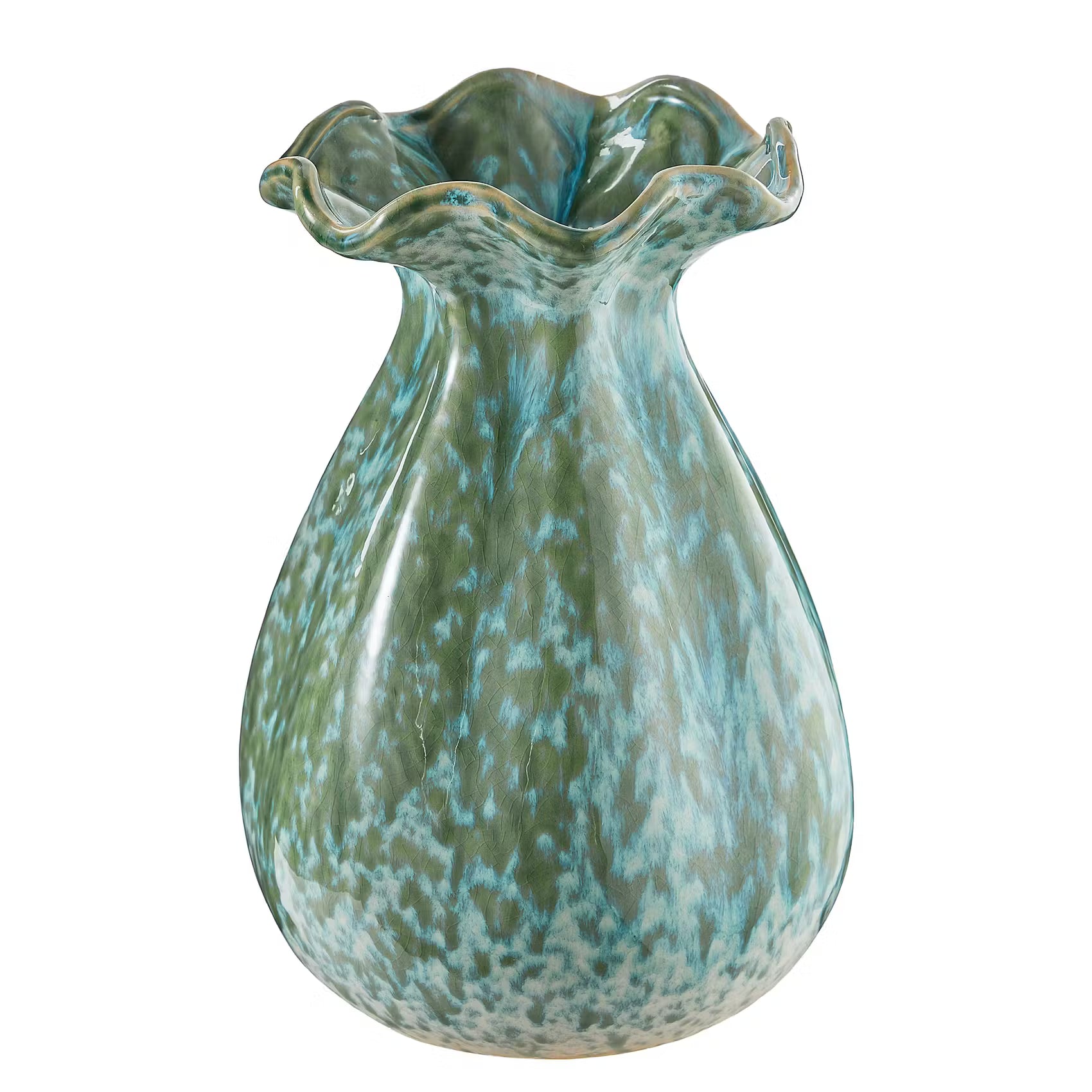 FLORA Vase Höhe 22 cm - Steinzeug - Hellblau