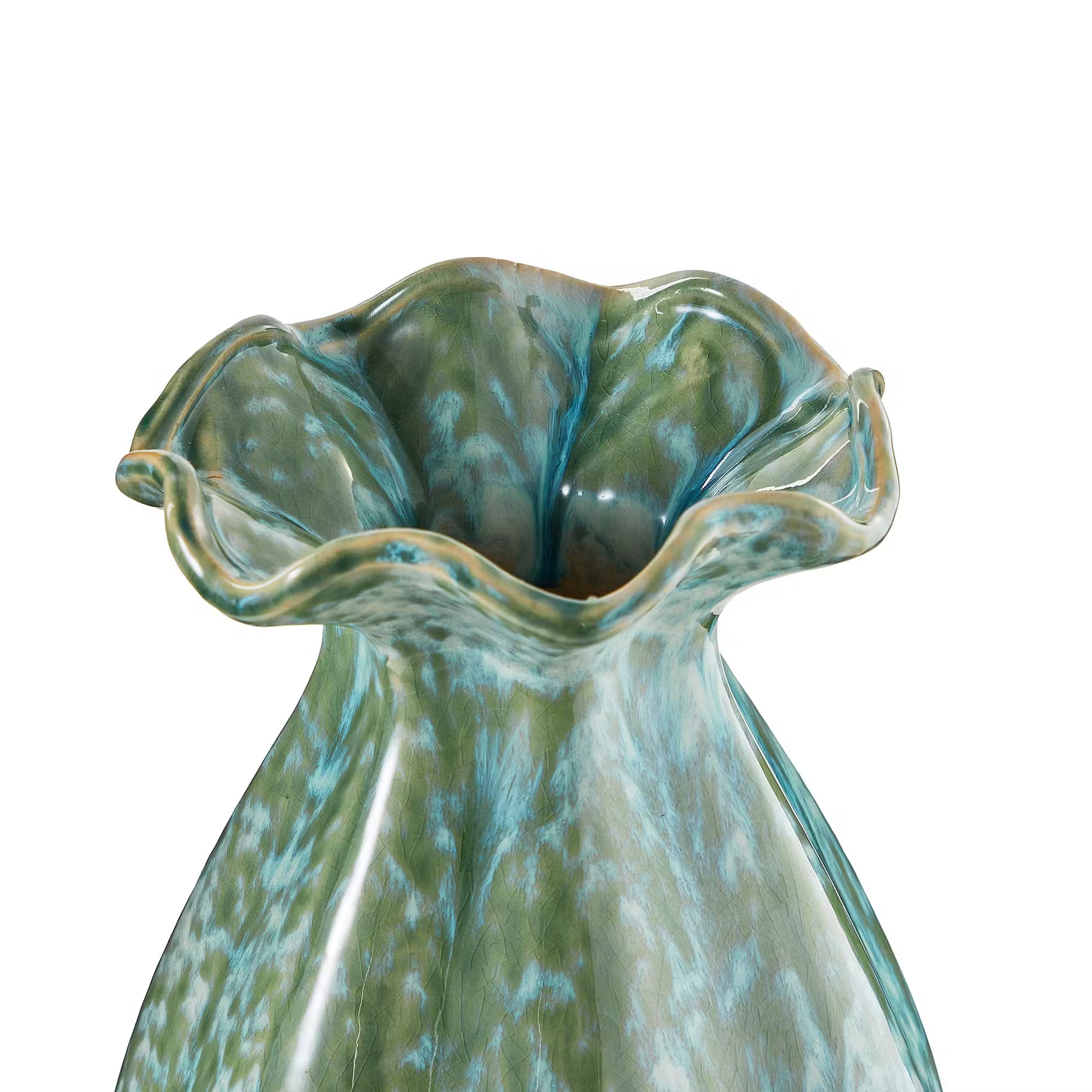 FLORA Vase Höhe 22 cm - Steinzeug - Hellblau