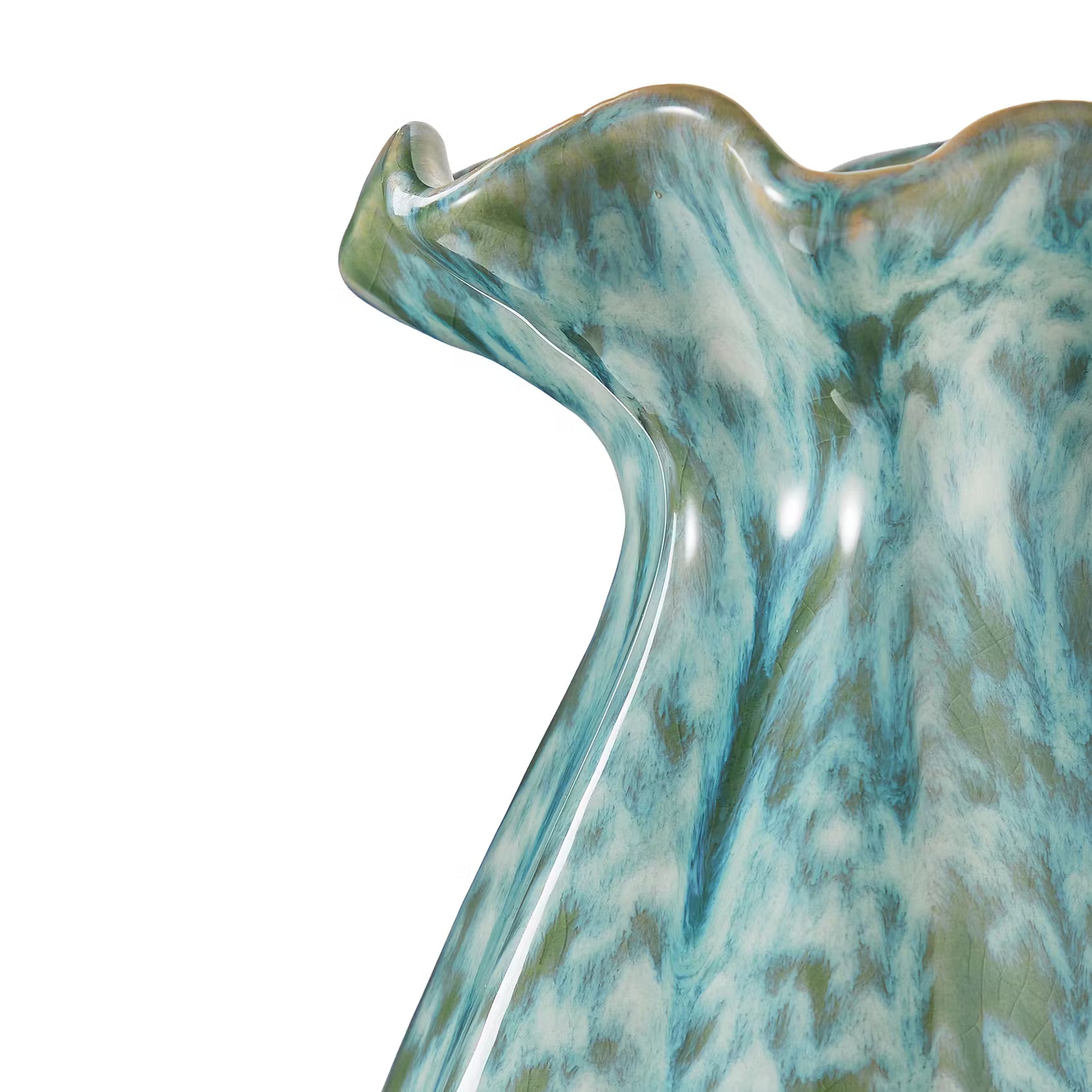 FLORA Vase Höhe 22 cm - Steinzeug - Hellblau