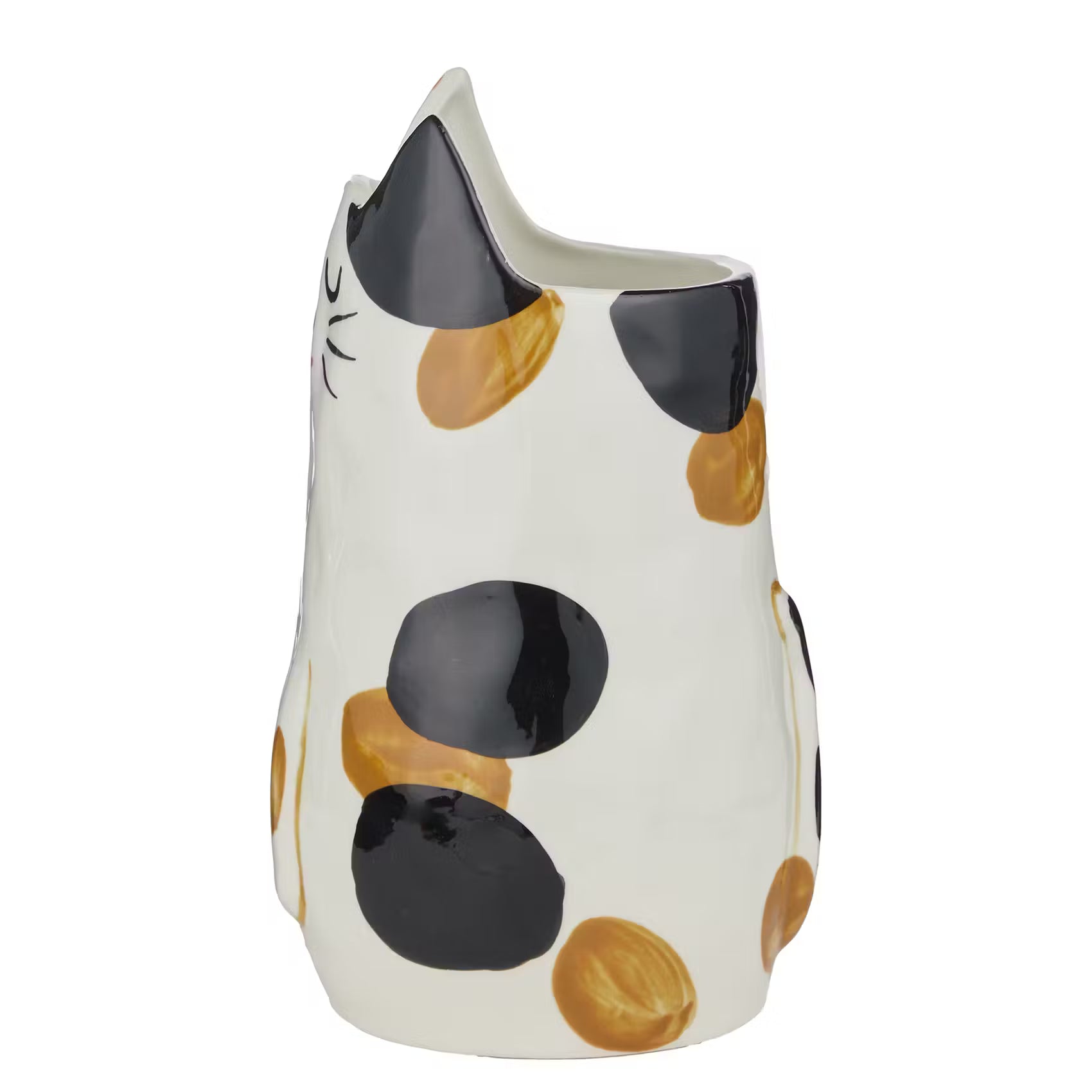 PABLO Vase Katze - Steingut - Beige