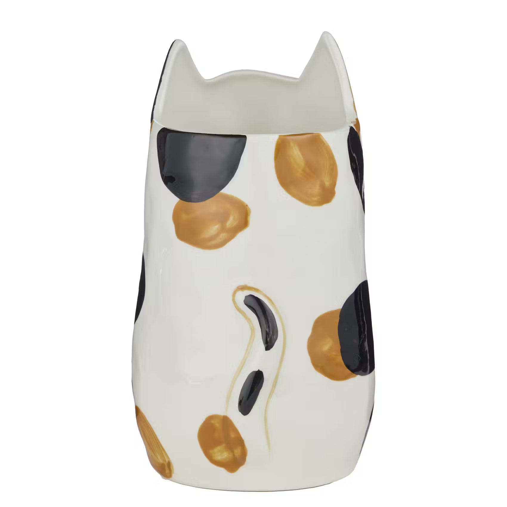 PABLO Vase Katze - Steingut - Beige