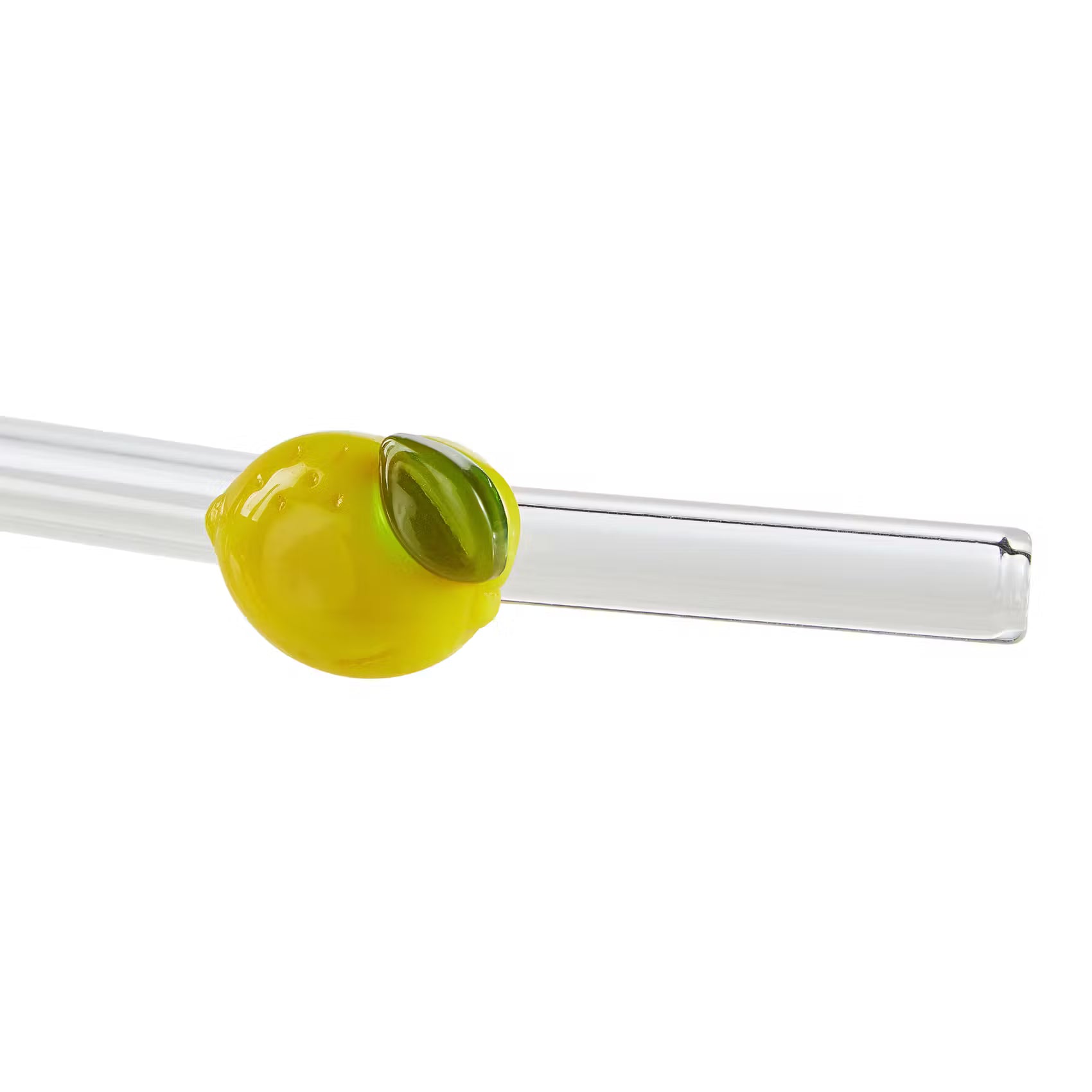 LONG DRINK Trinkhalm-Set 5-tlg. Zitrone - Borosilikatglas - Transparent