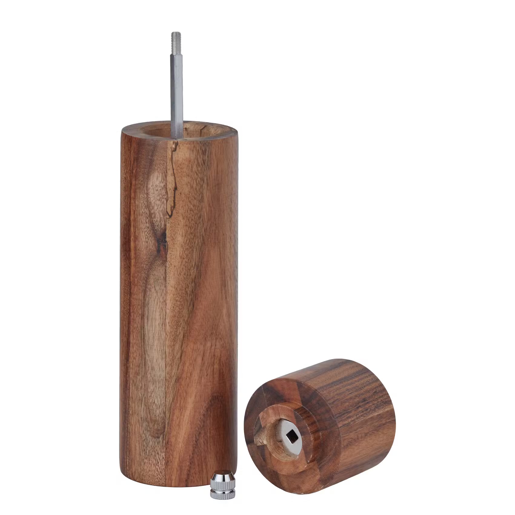 ACACIA Salz- & Pfeffermühle - Akazienholz/Edelstahl/Keramikmahlwerk - Braun - Höhe: 22 cm