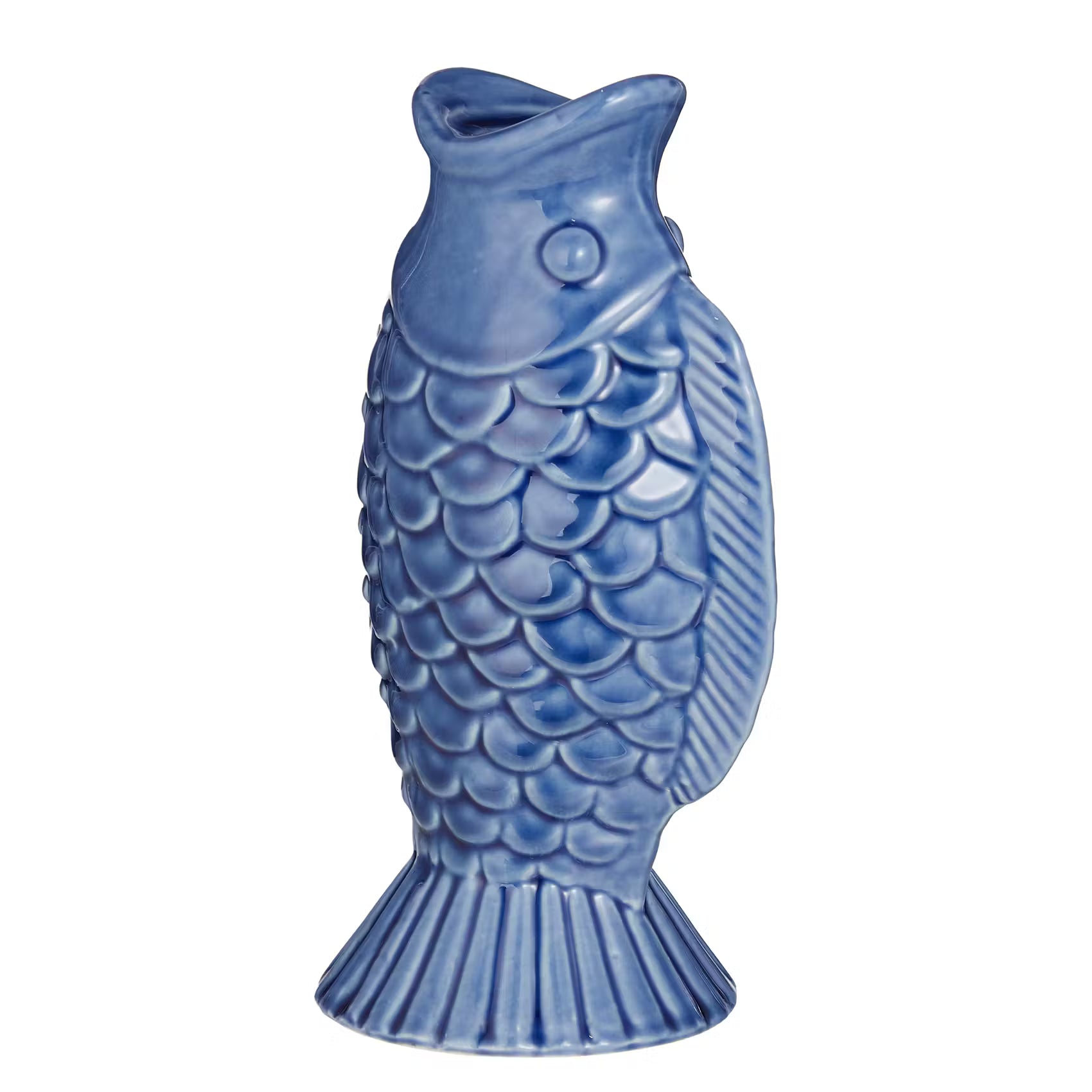 SEASIDE Kerzenhalter Fisch - Steingut - Blau