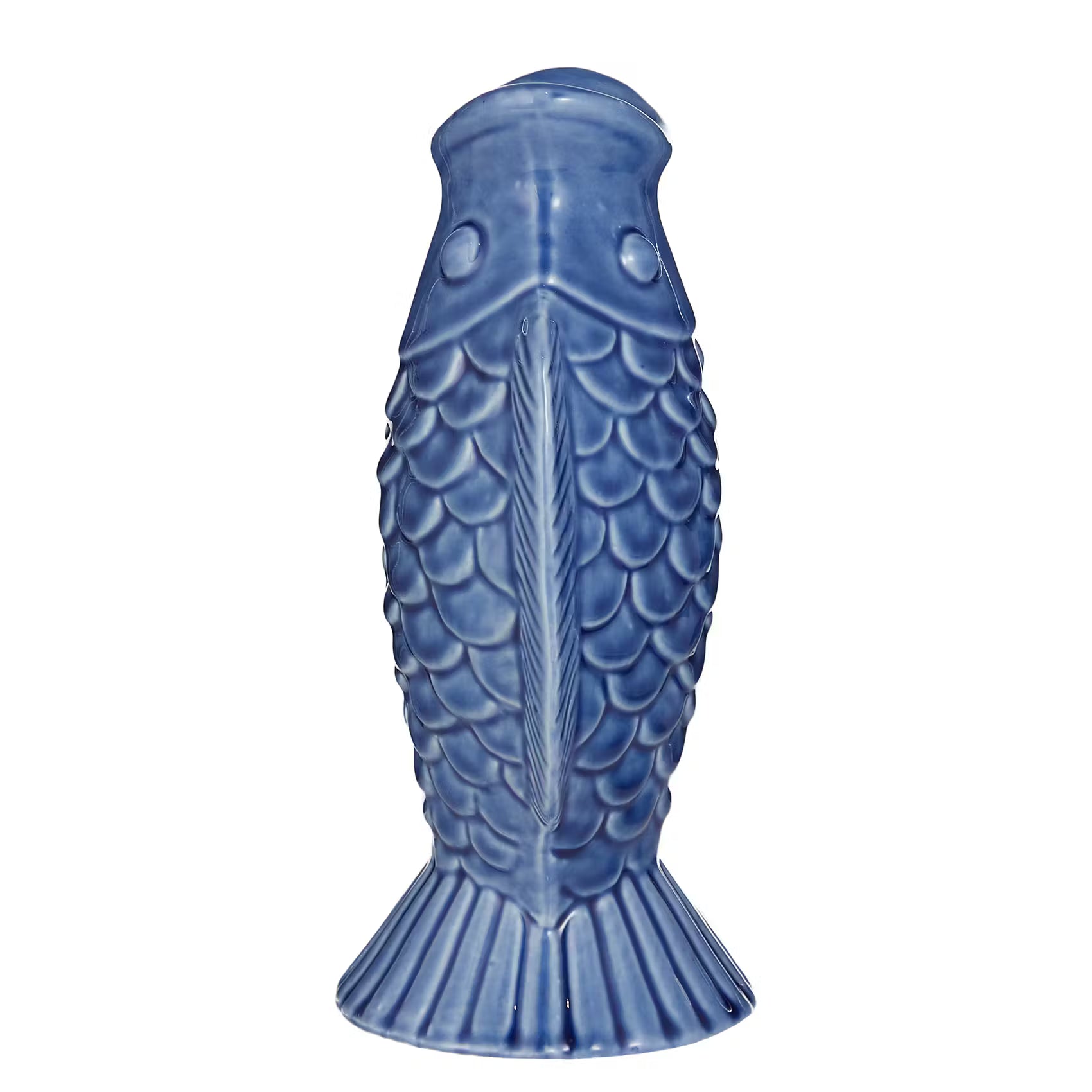 SEASIDE Kerzenhalter Fisch - Steingut - Blau