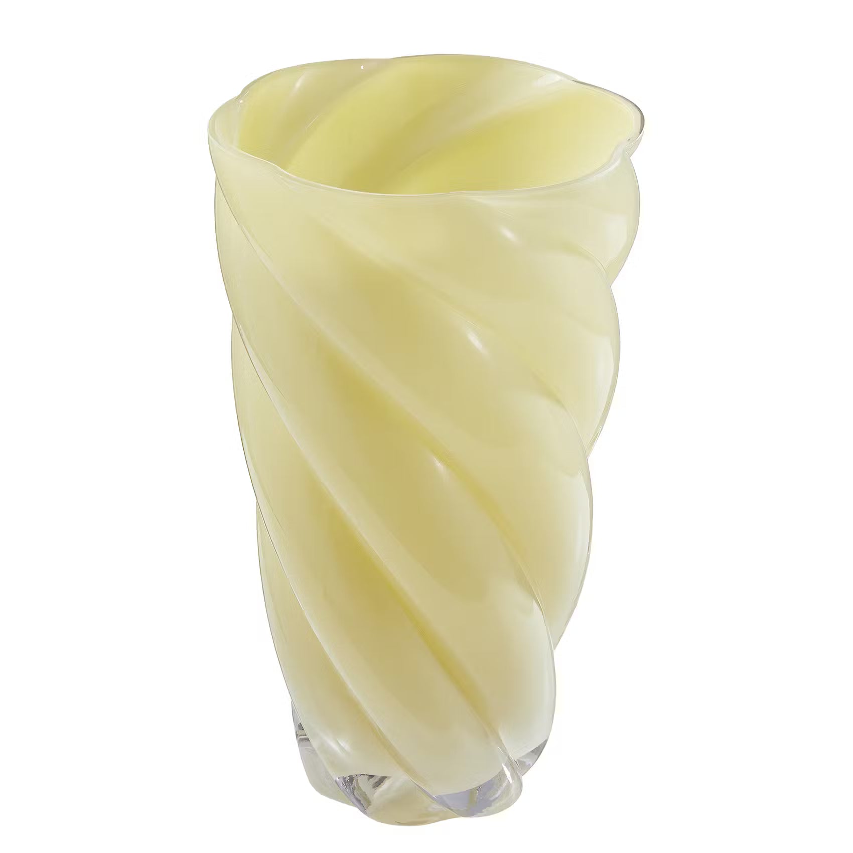 SWIRL Vase - Sodalime Glas - Pastellgelb