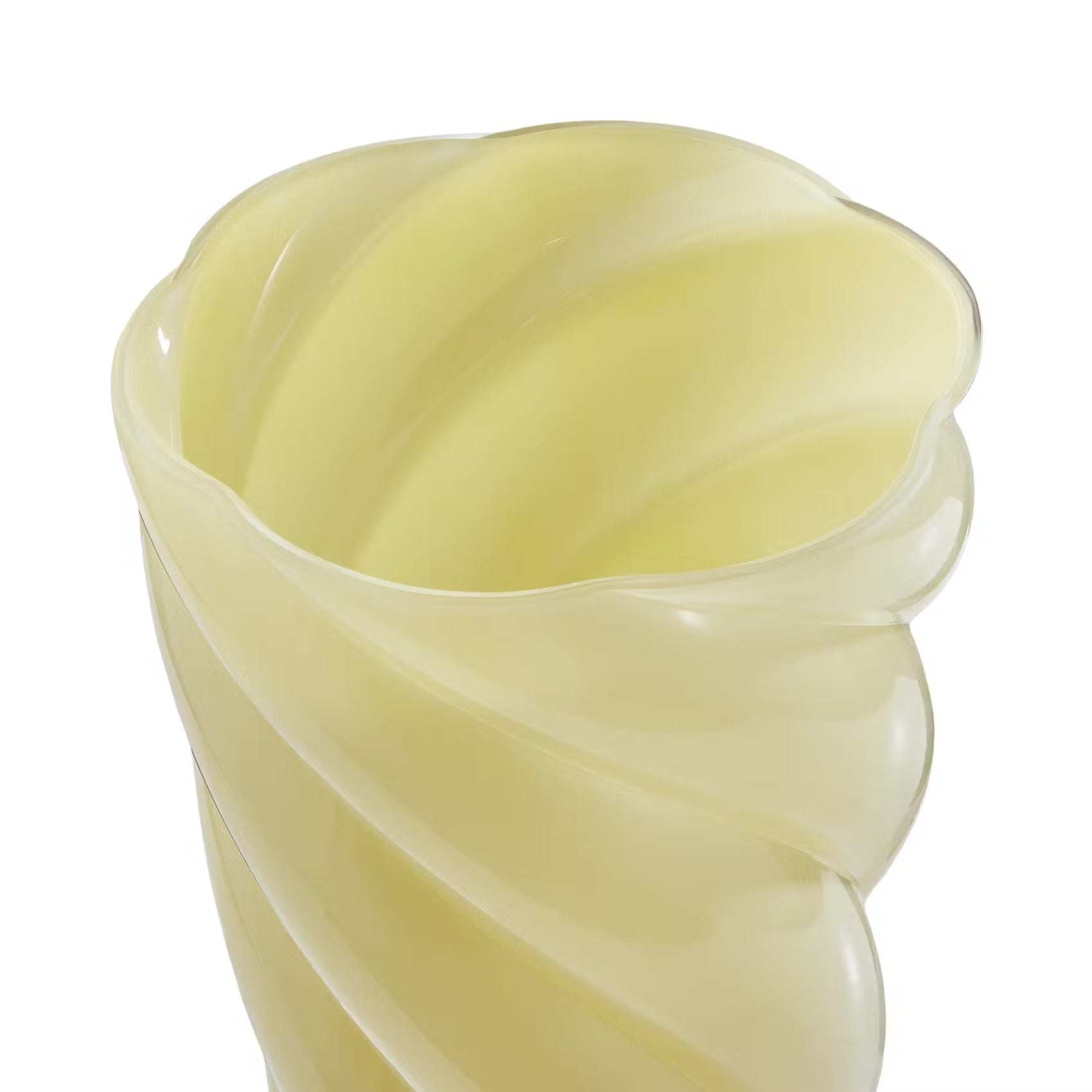 SWIRL Vase - Sodalime Glas - Pastellgelb