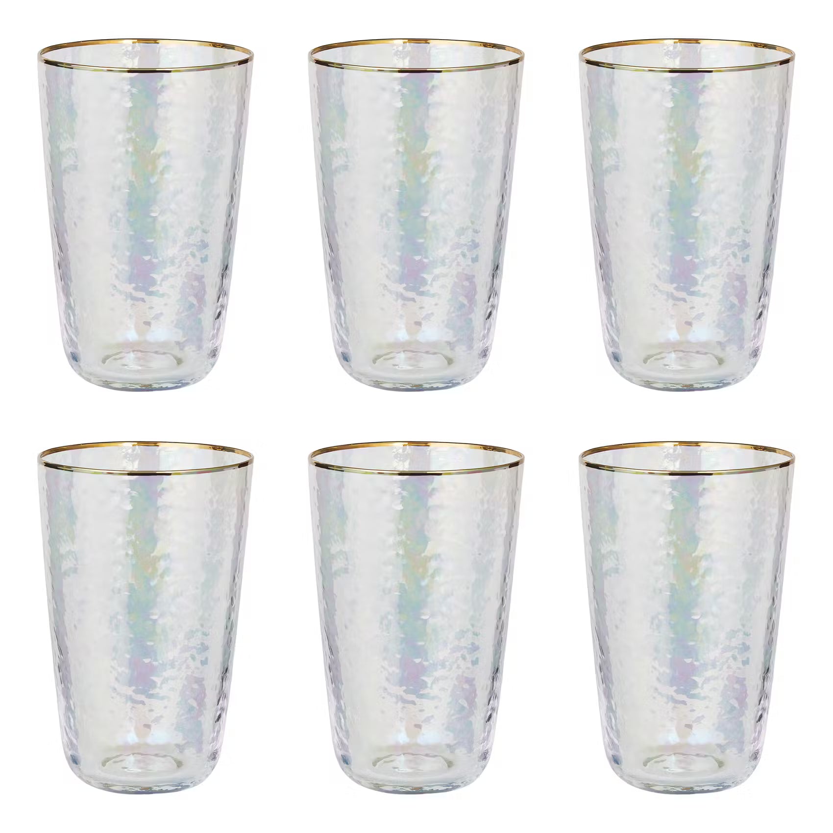 SMERALDA Longdrinkglas mit Goldrand 6er-Set - Glas - Transparent