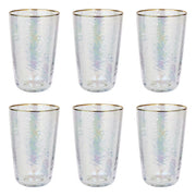 SMERALDA Longdrinkglas mit Goldrand 6er-Set - Glas - Transparent