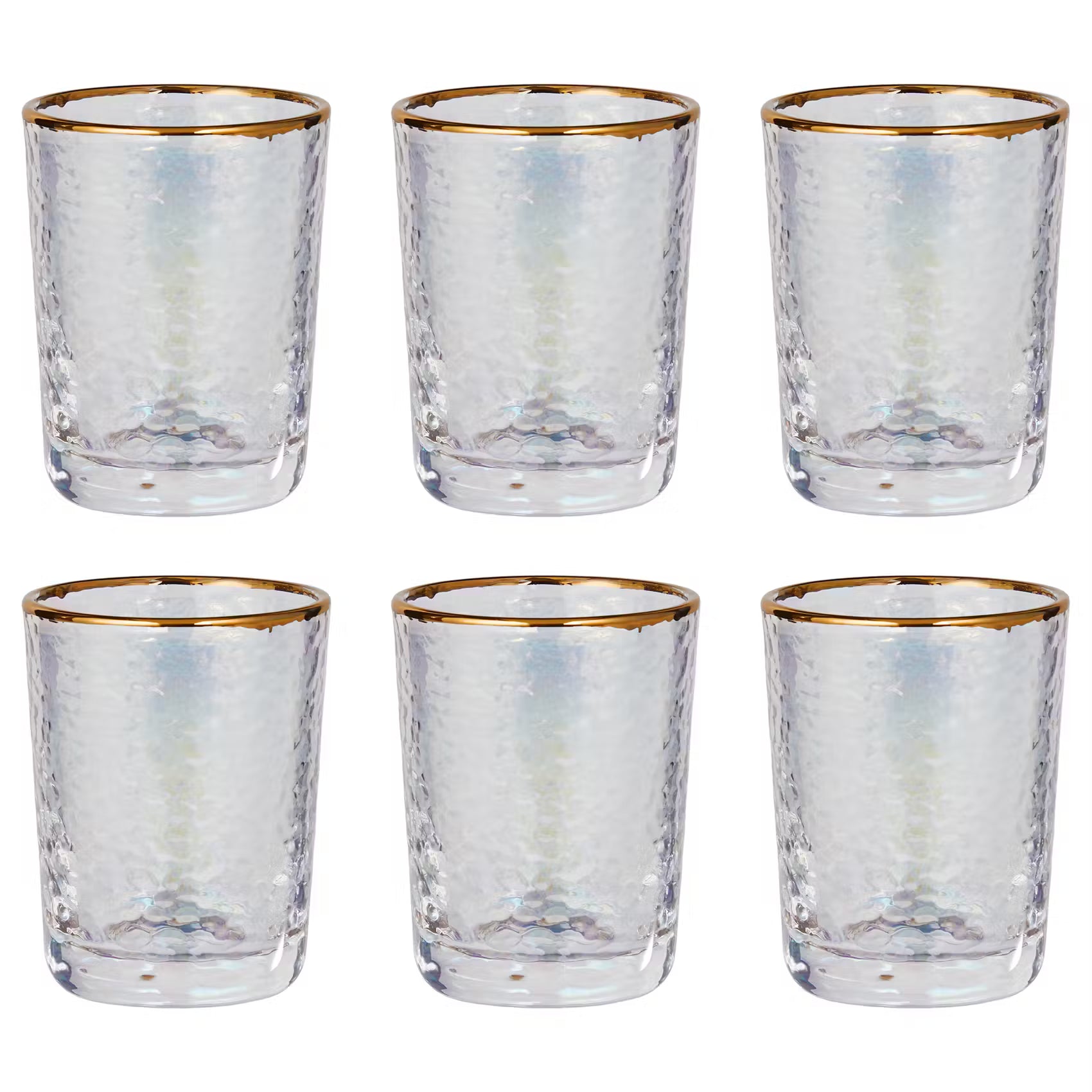 SMERALDA Shotglas mit Goldrand 6er-Set - Glas - Transparent