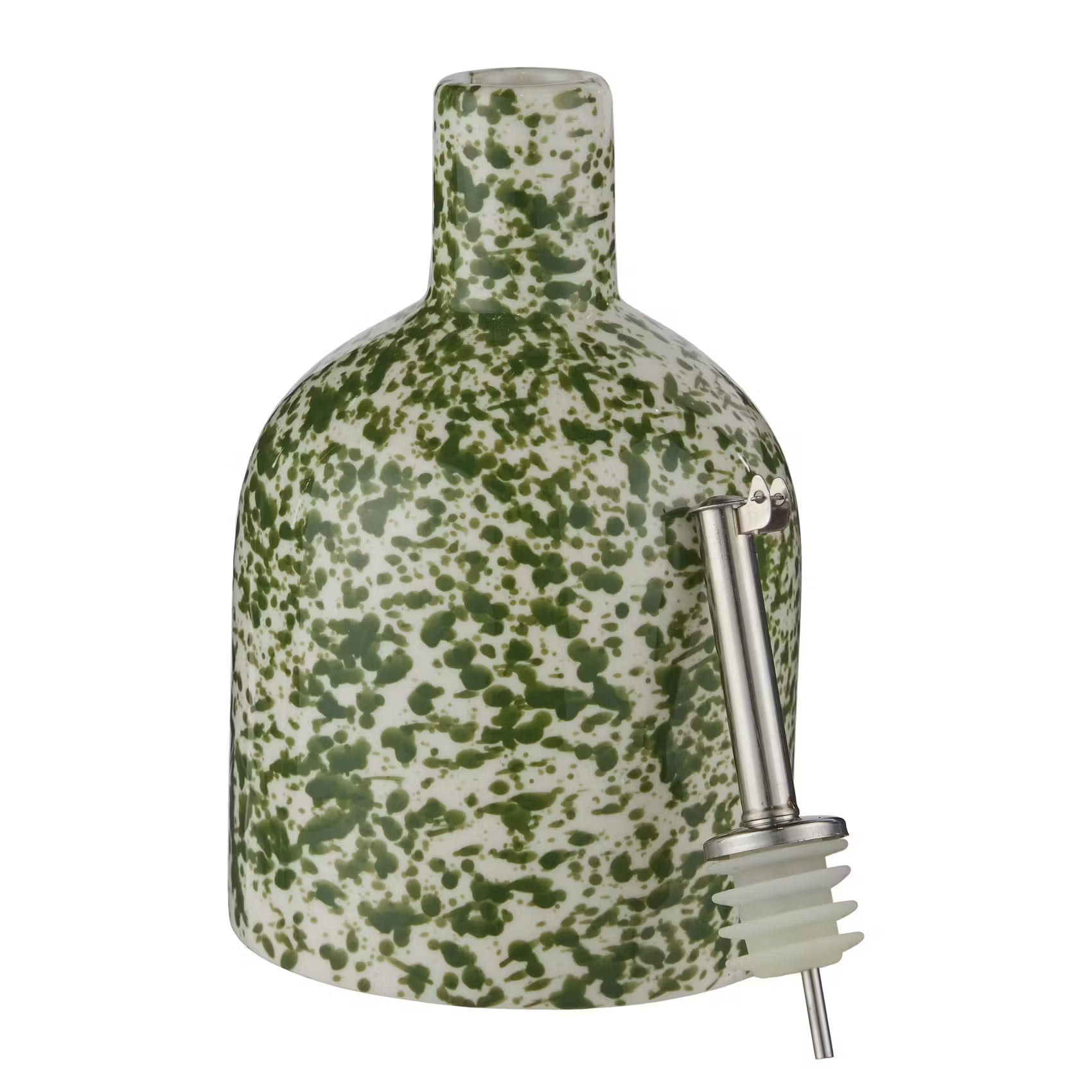 SPLASH Öl- & Essigflasche mit Ausgießer - Steinzeug - Grün