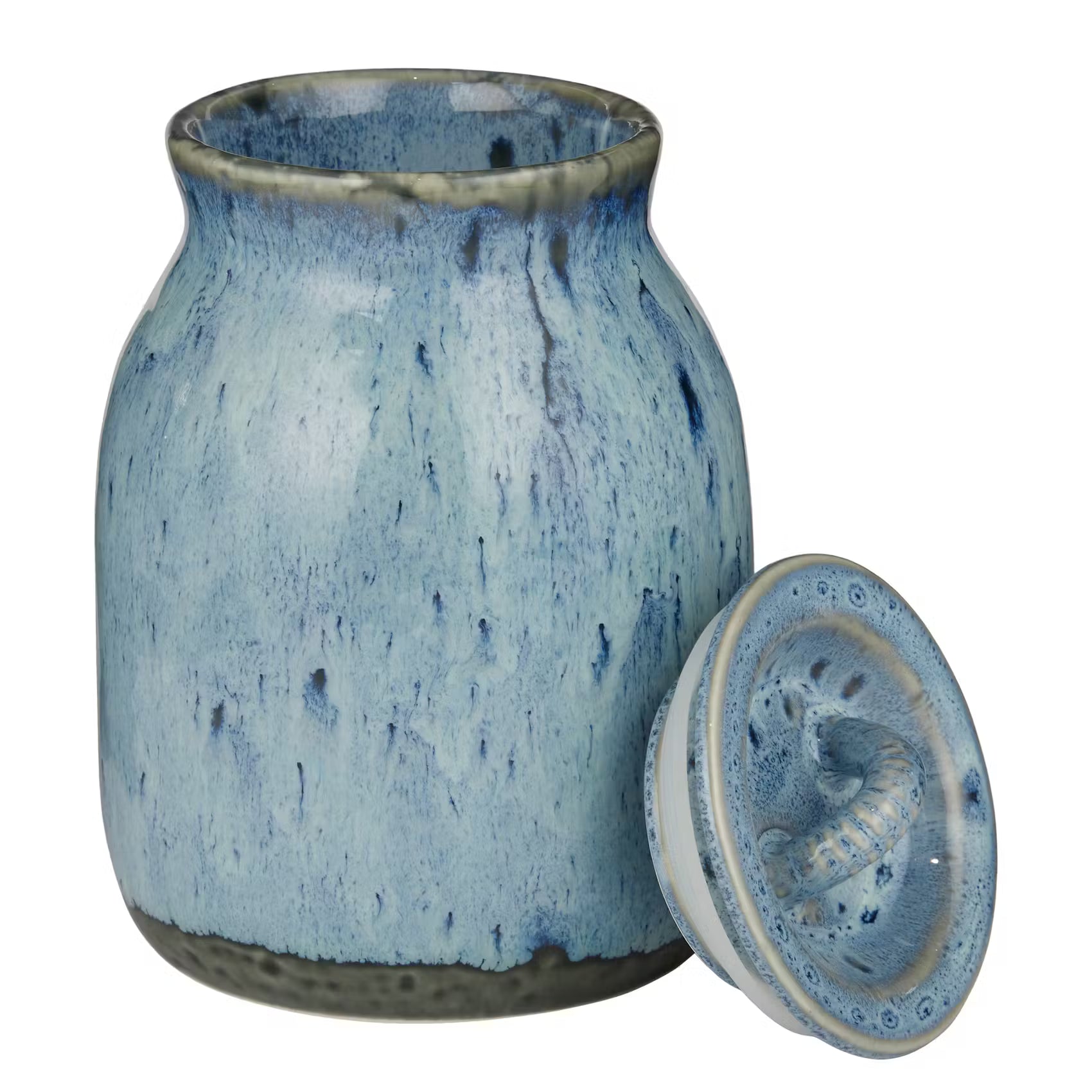 PORTIMAO Aufbewahrungsdose - Steinzeug - Blau - 11 x 15 cm