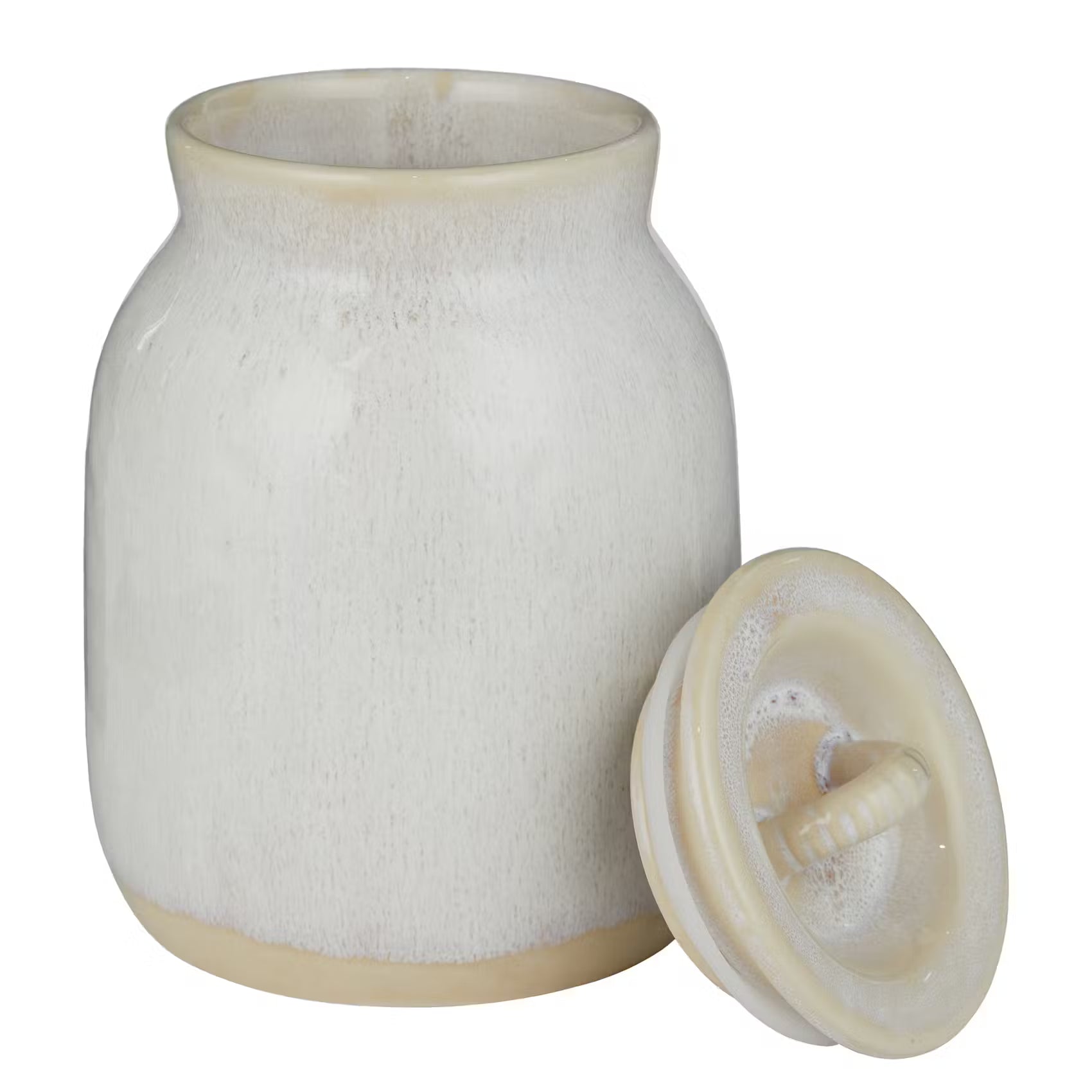 PORTIMAO Aufbewahrungsdose - Steinzeug - Beige - 13 x 18 cm