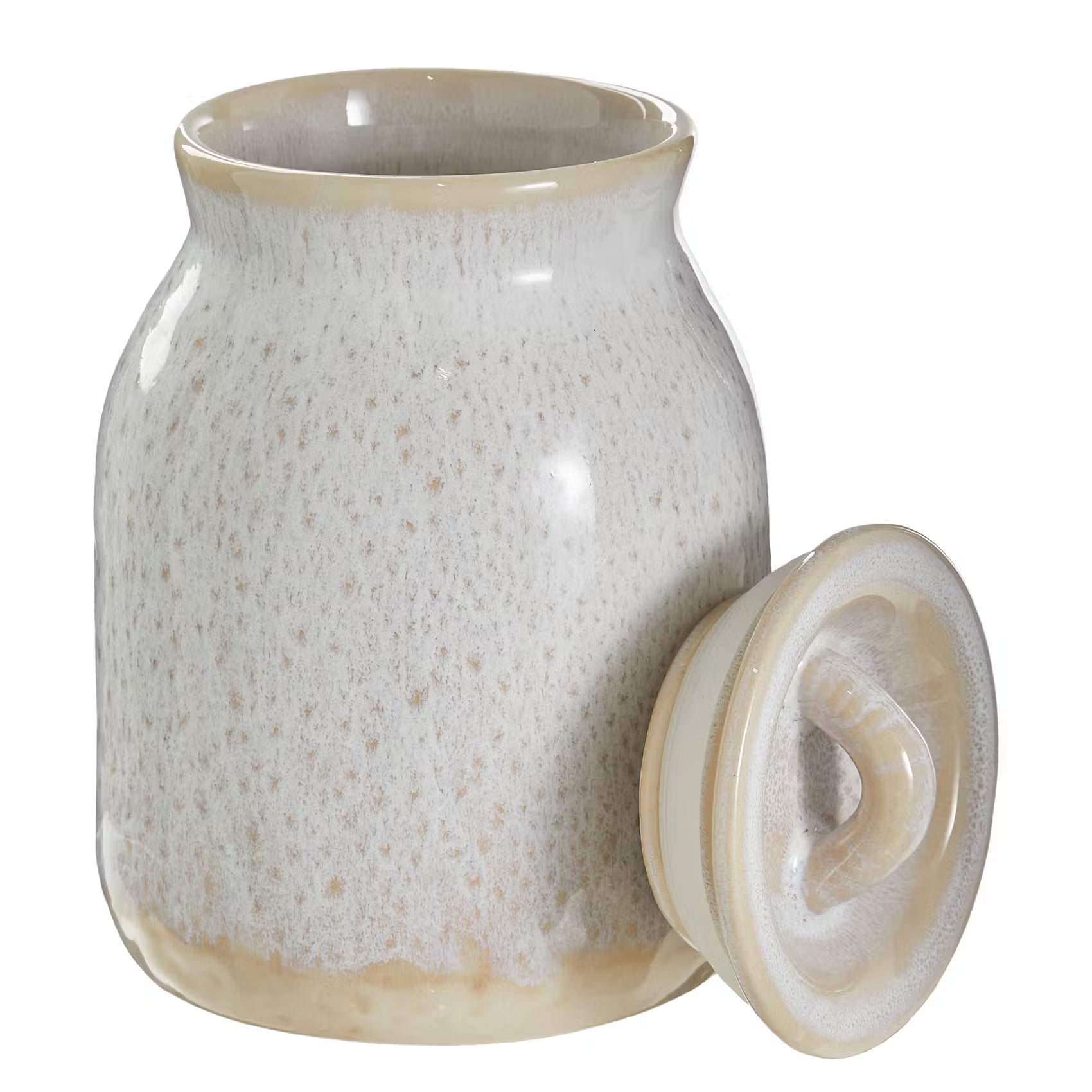 PORTIMAO Aufbewahrungsdose - Steinzeug - Beige - 11 x 15 cm