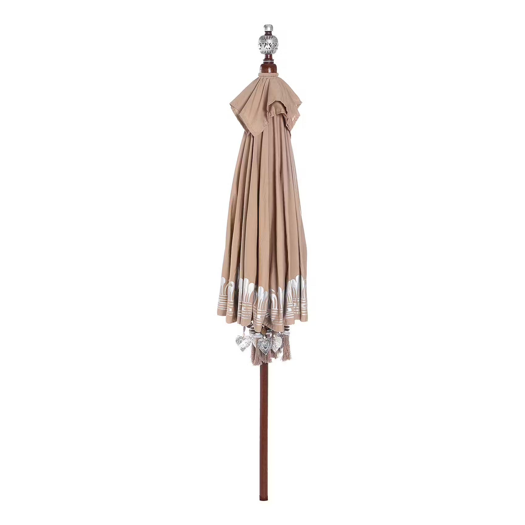ORIENTAL LOUNGE Sonnenschirm - Mangoholz/Baumwollstoff/Metall - Beige