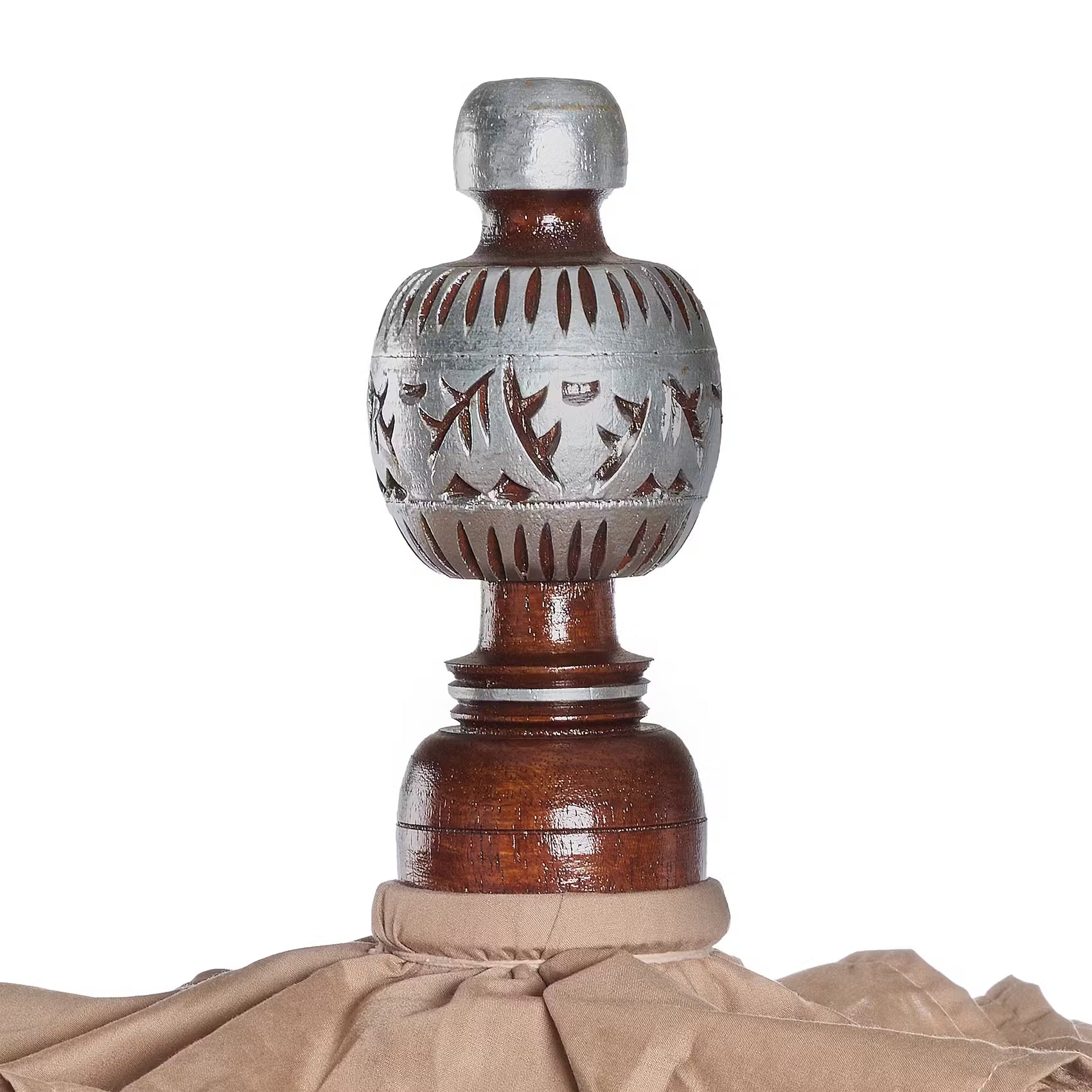 ORIENTAL LOUNGE Sonnenschirm - Mangoholz/Baumwollstoff/Metall - Beige