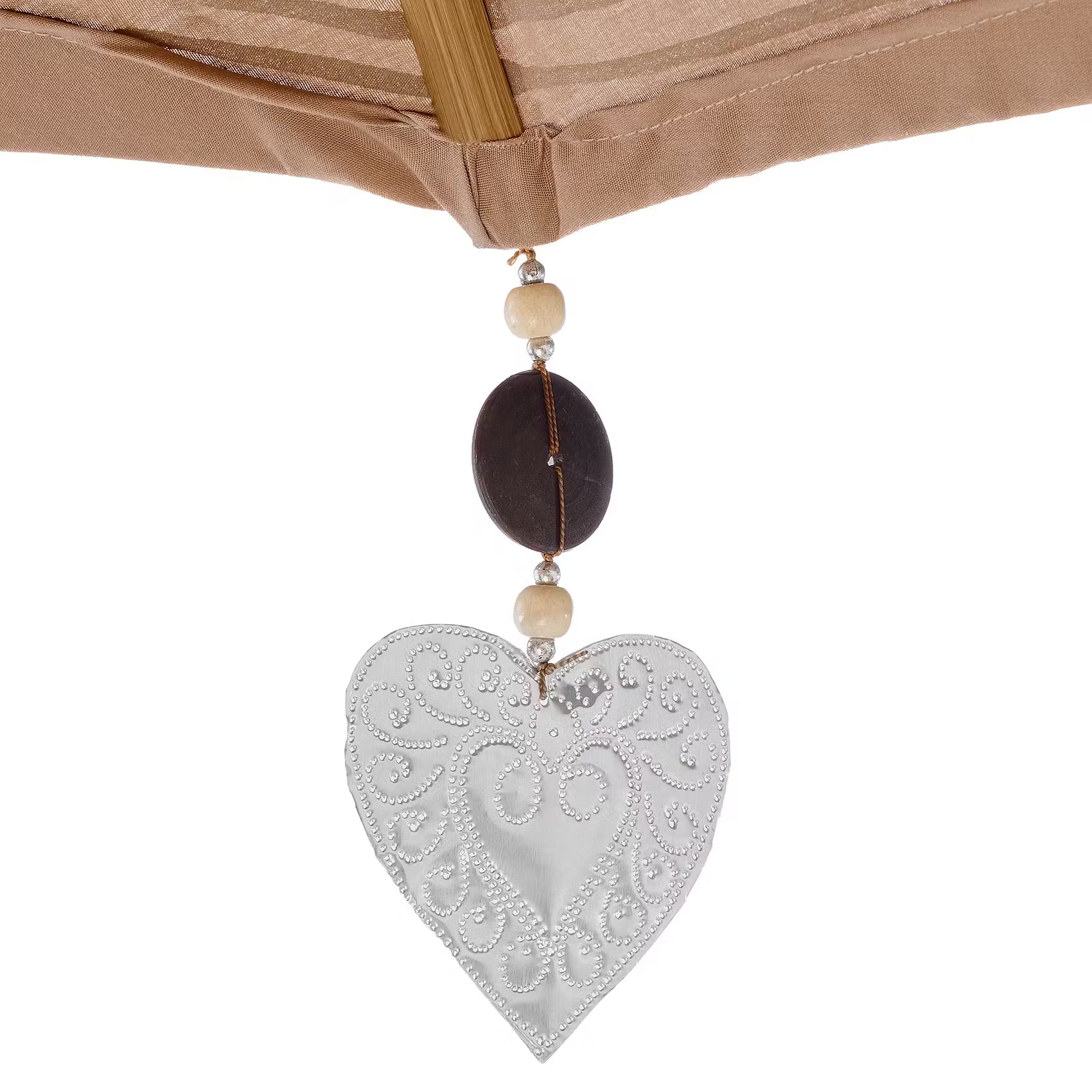 ORIENTAL LOUNGE Sonnenschirm - Mangoholz/Baumwollstoff/Metall - Beige