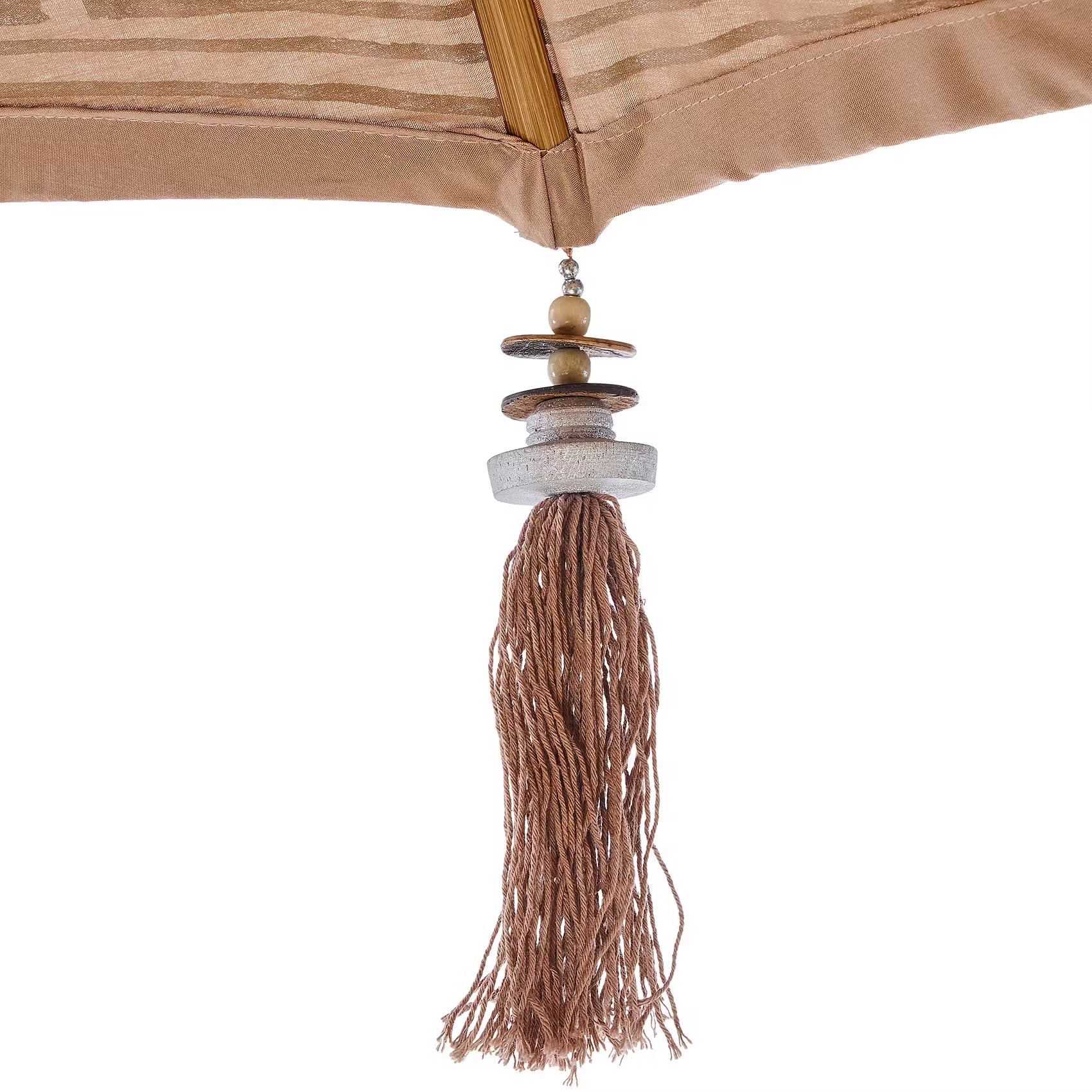 ORIENTAL LOUNGE Sonnenschirm - Mangoholz/Baumwollstoff/Metall - Beige