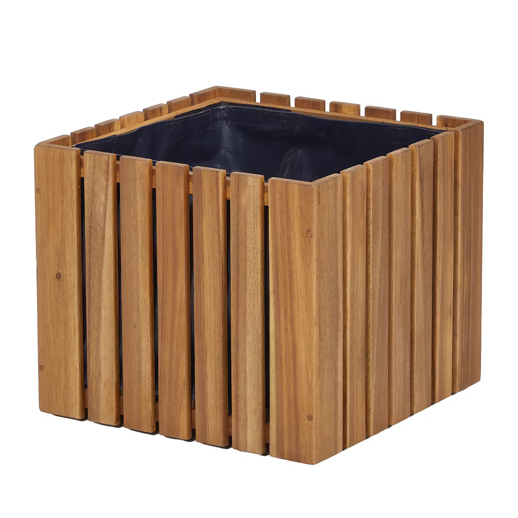 NEW GARDENING Pflanztopf-Set 3-tlg. - Akazienholz/Segelfolie - Braun