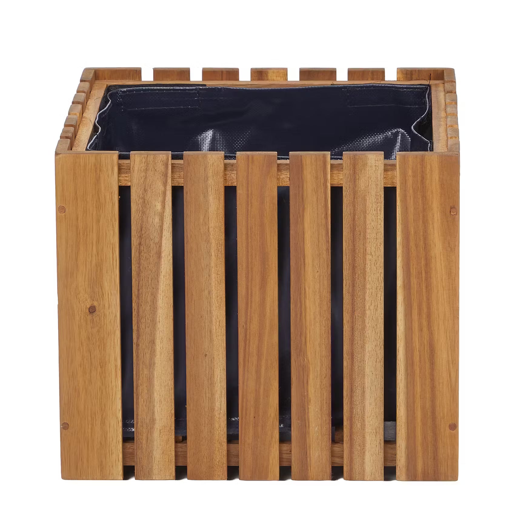 NEW GARDENING Pflanztopf-Set 3-tlg. - Akazienholz/Segelfolie - Braun