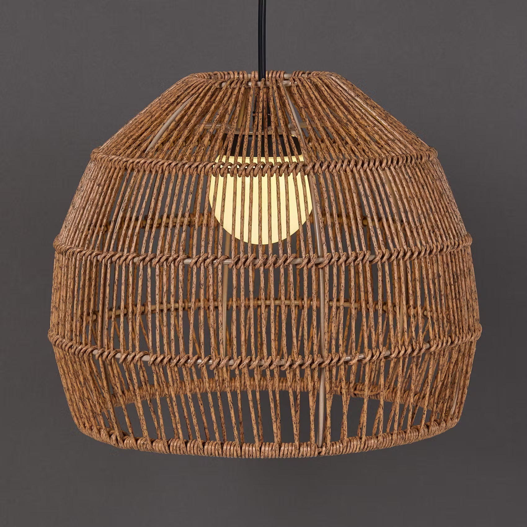 SOLANA Solar Hängeleuchte - Polyethylen, Stahl - Beige - 32 x 32 cm