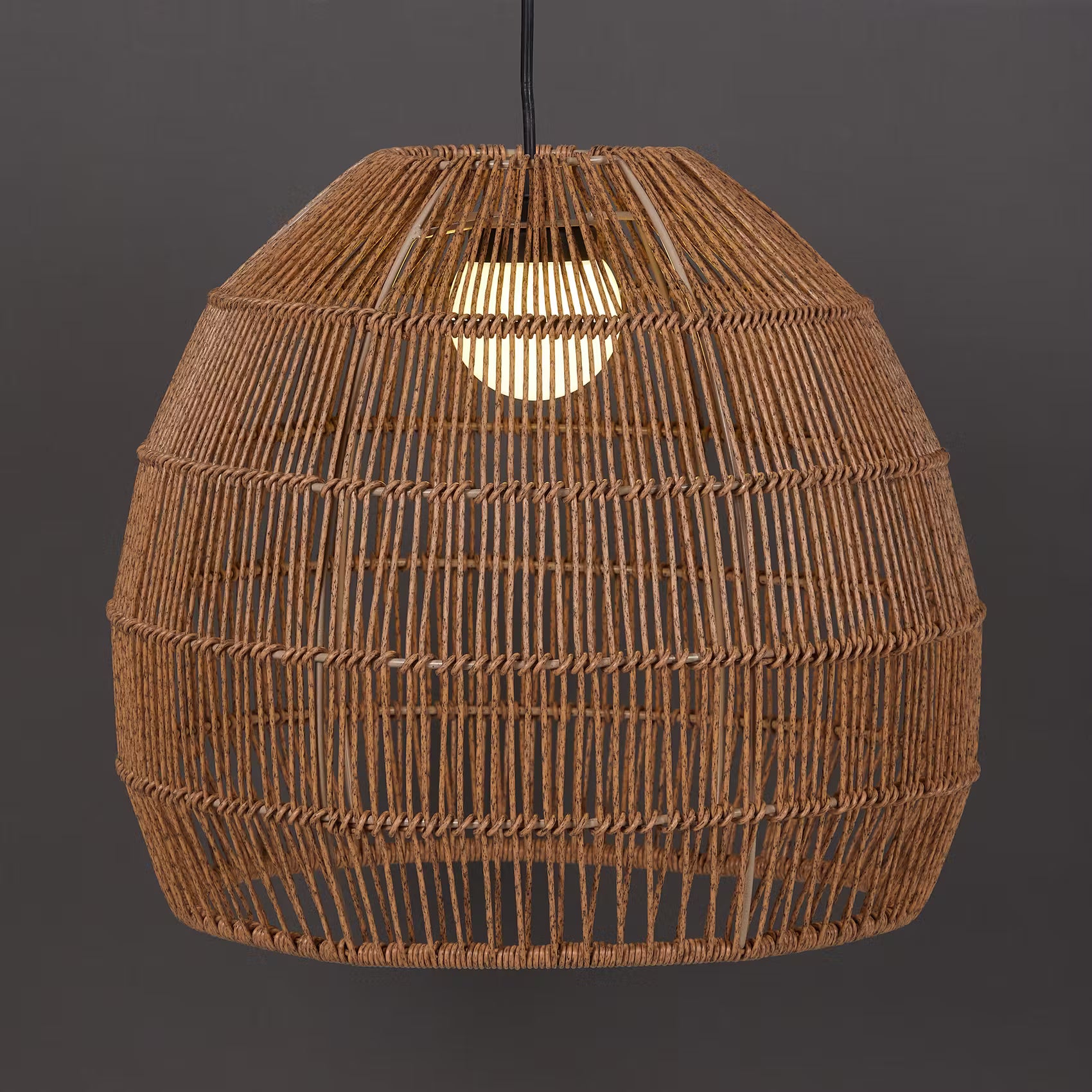 SOLANA Solar Hängeleuchte - Polyethylen, Stahl - Beige - 40 x 40 cm