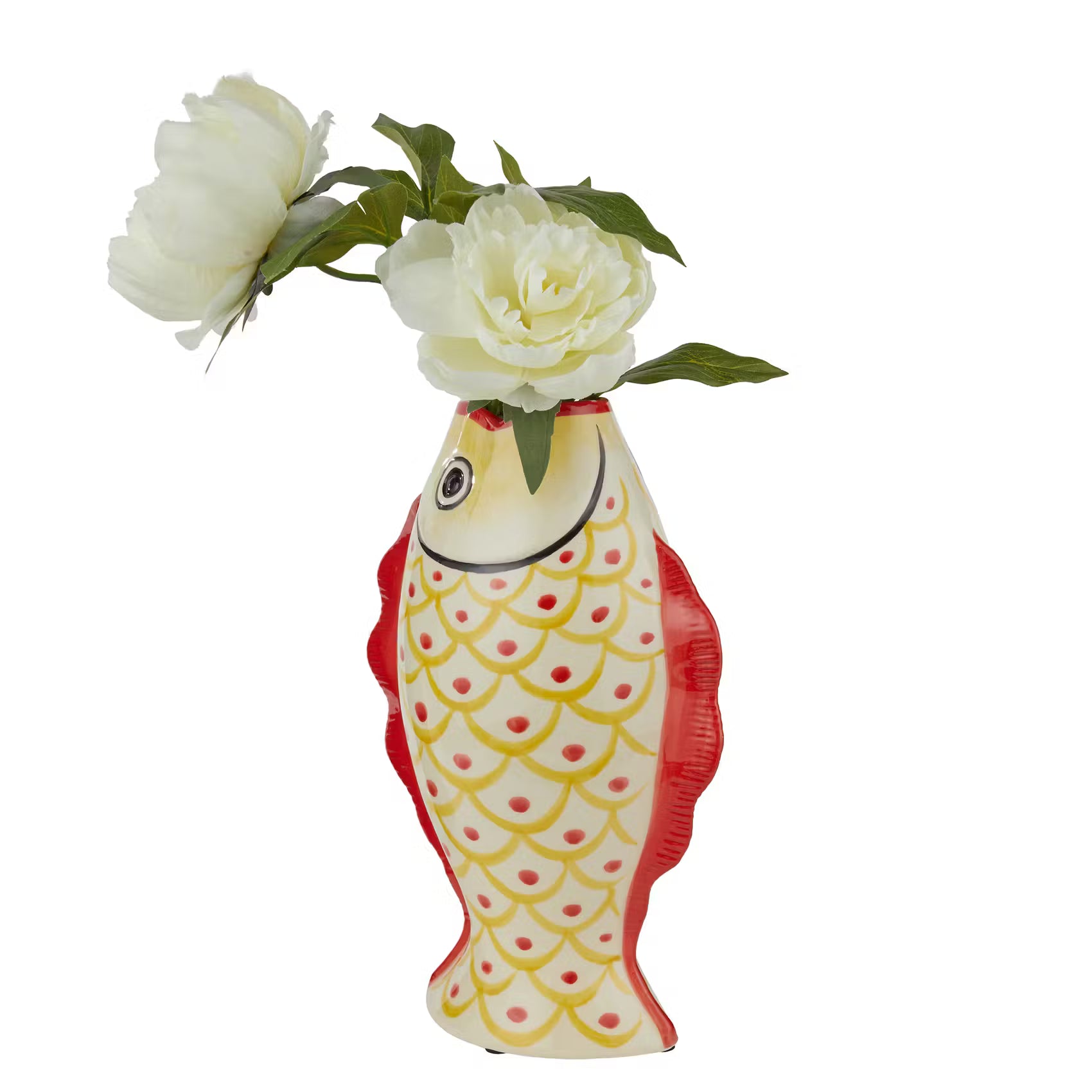 CORAL COAST Vase Fisch - Steingut - Gelb
