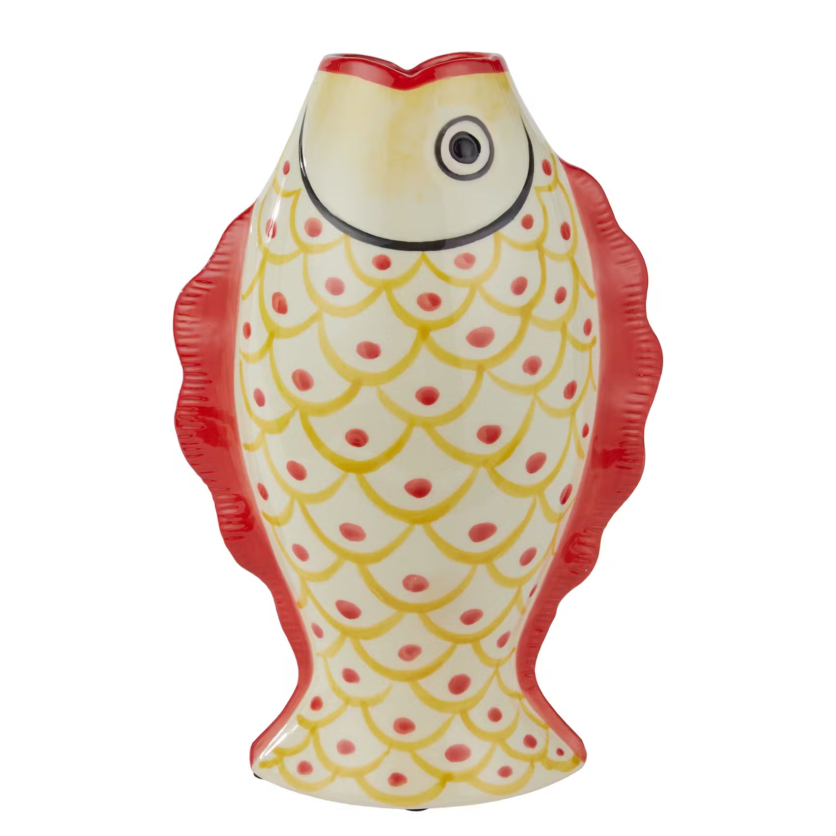 CORAL COAST Vase Fisch - Steingut - Gelb