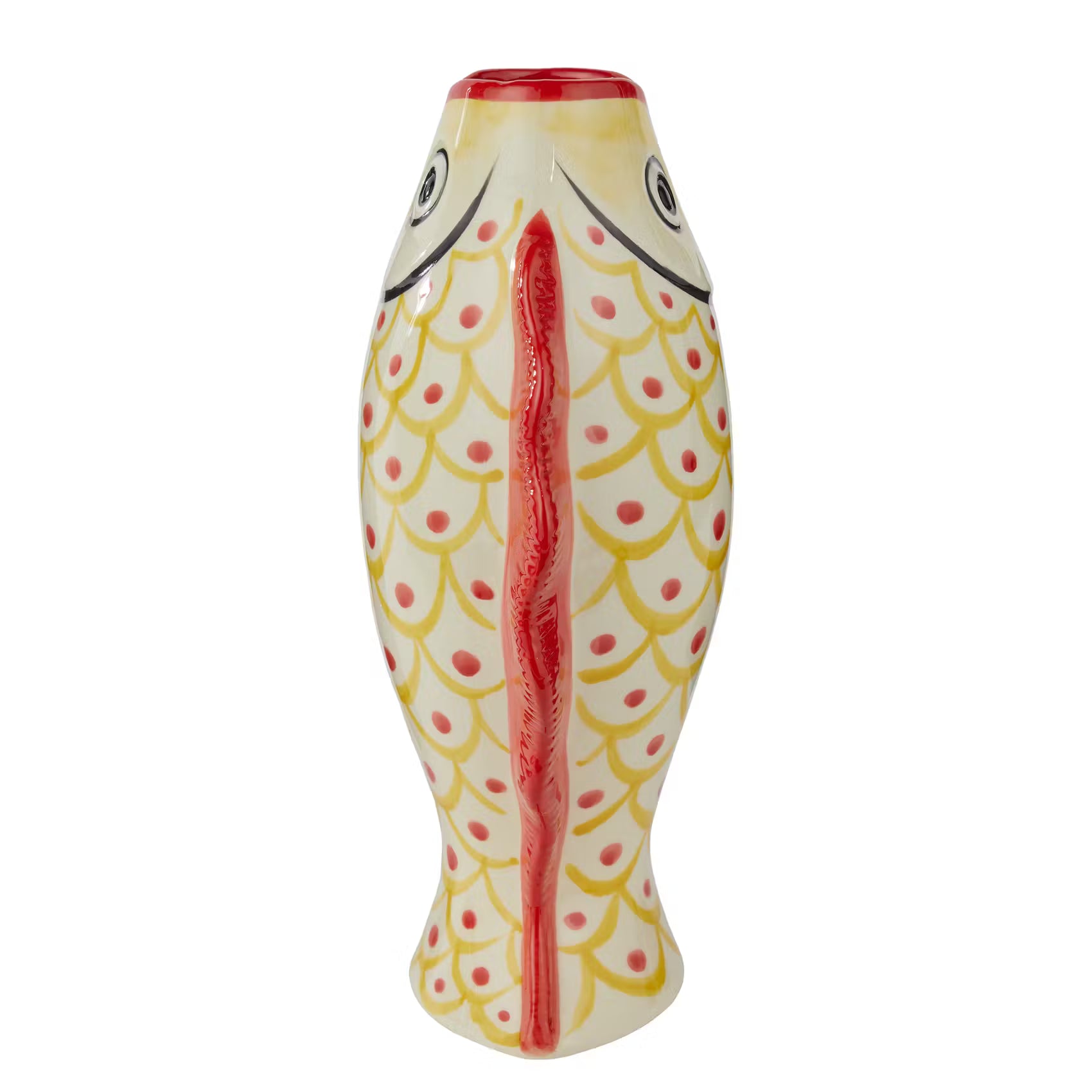 CORAL COAST Vase Fisch - Steingut - Gelb