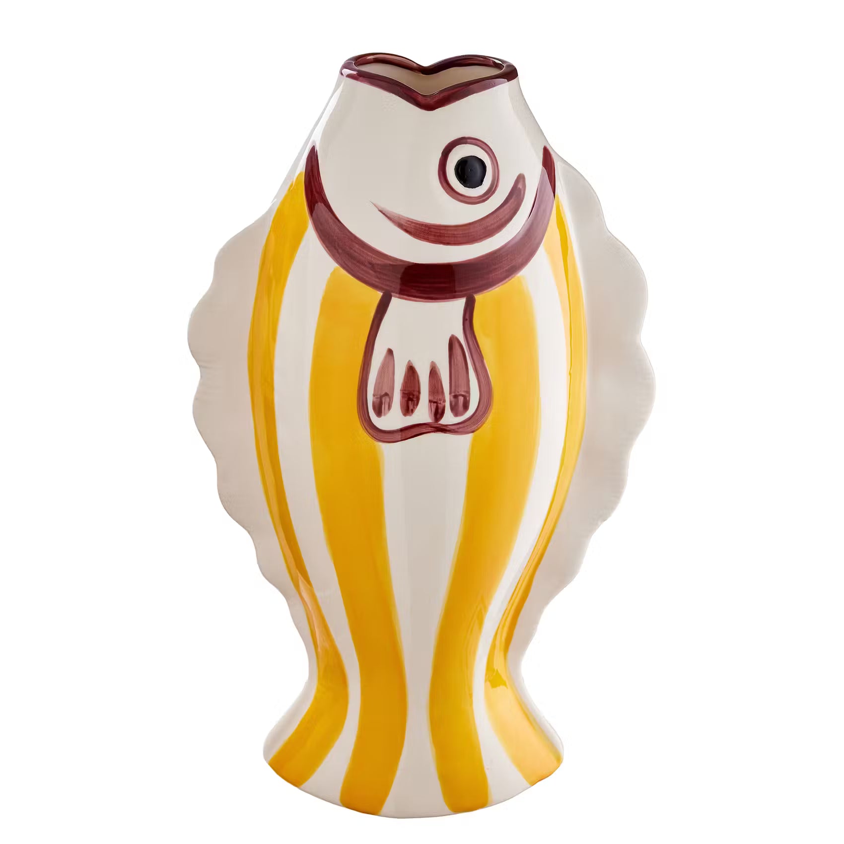 CORAL COAST Vase Fisch - Steingut - Gelb