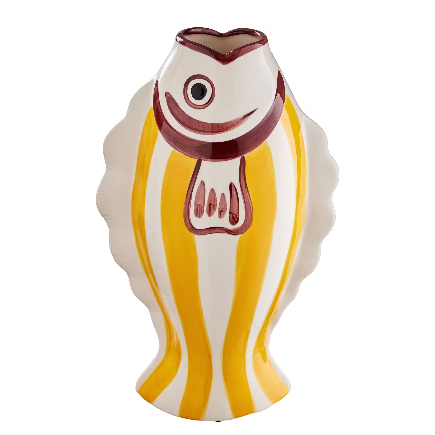 CORAL COAST Vase Fisch - Steingut - Gelb
