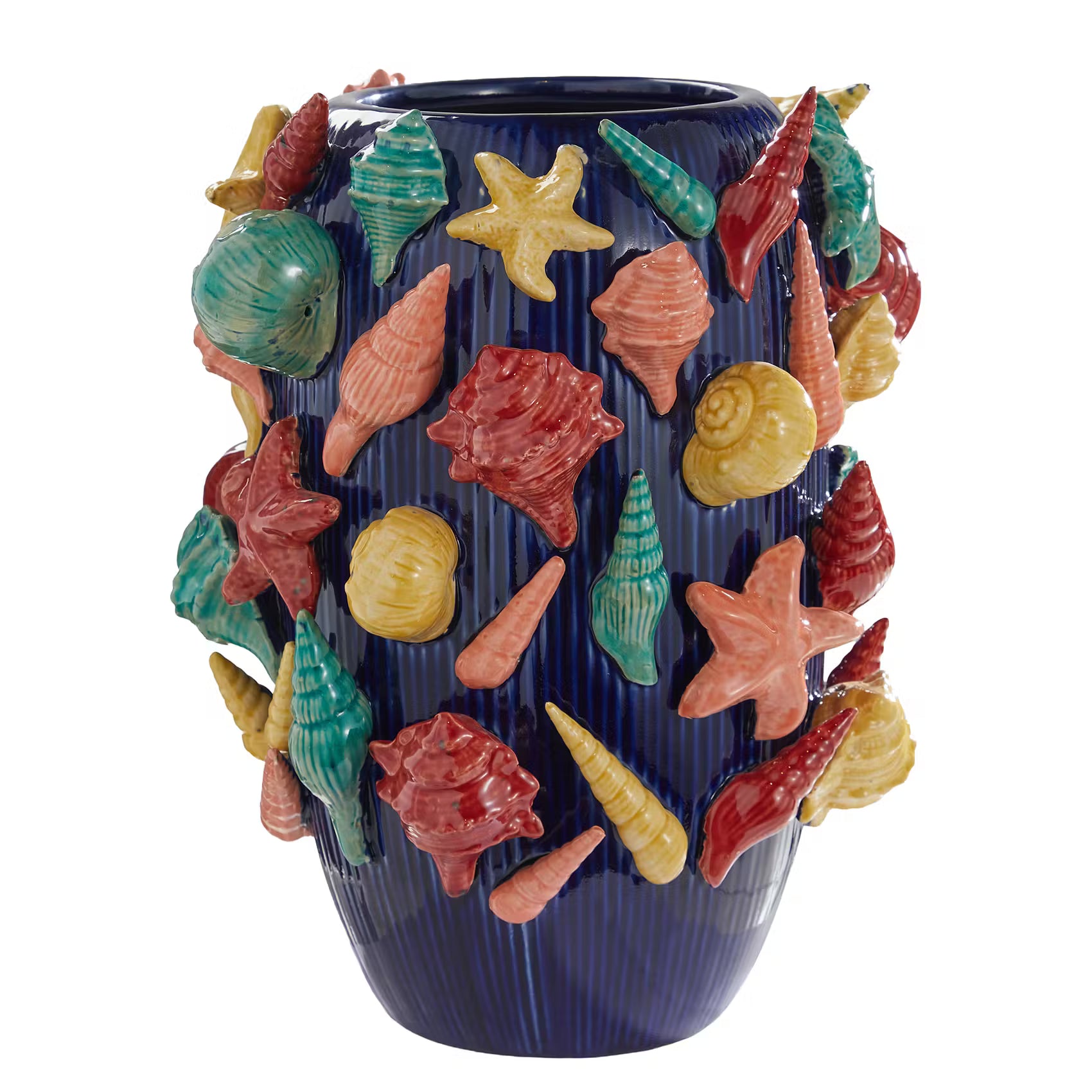 CORAL COAST Vase Seafood - Steingut - Blau