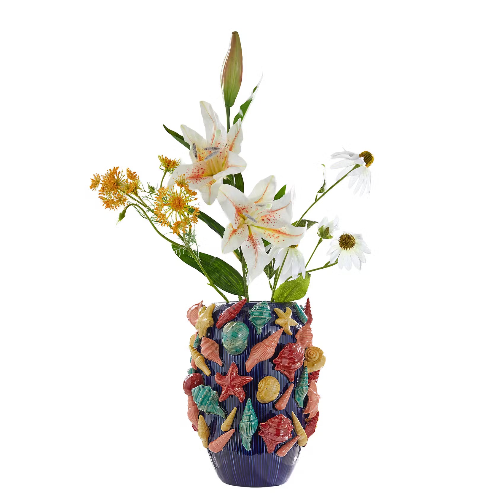 CORAL COAST Vase Seafood - Steingut - Blau