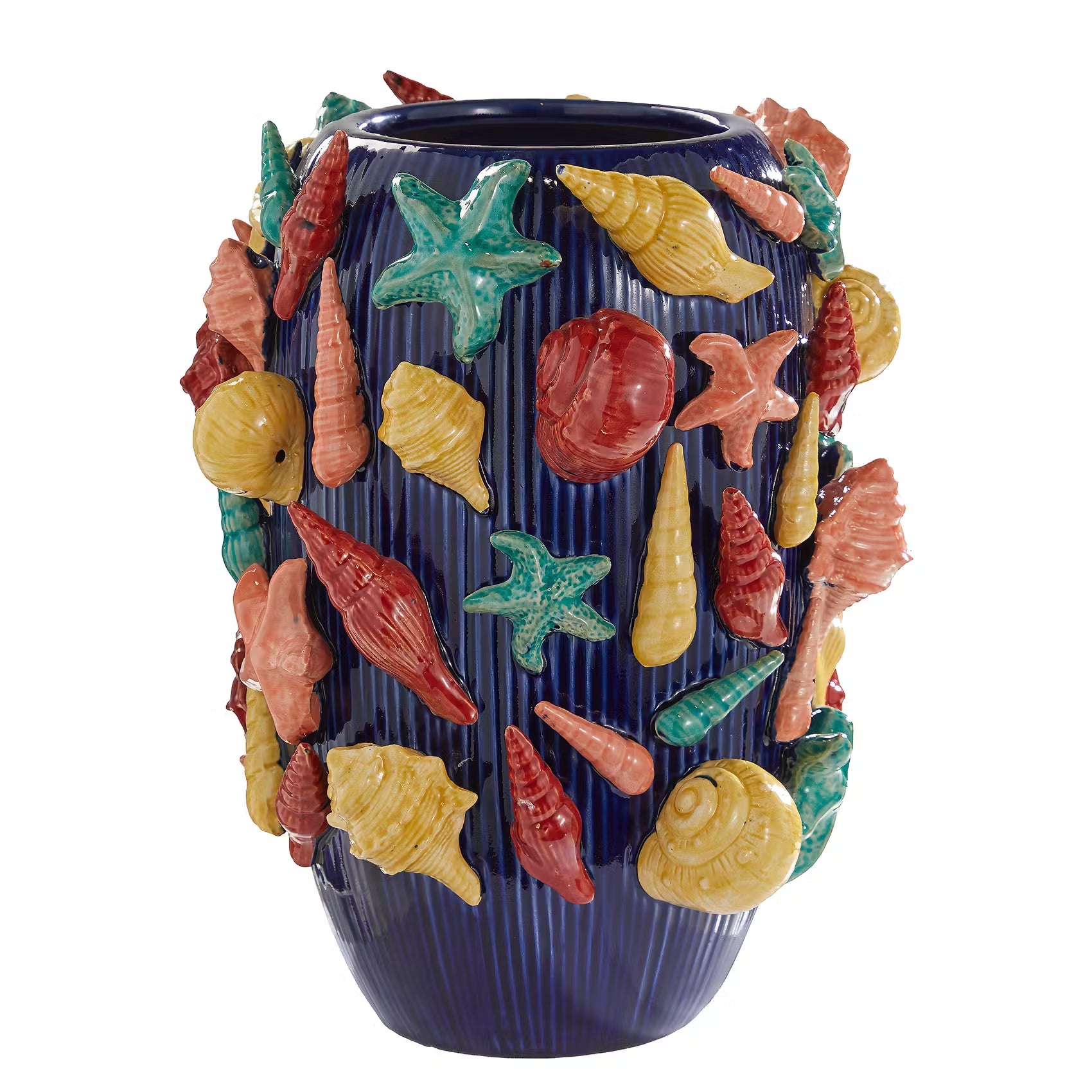 CORAL COAST Vase Seafood - Steingut - Blau