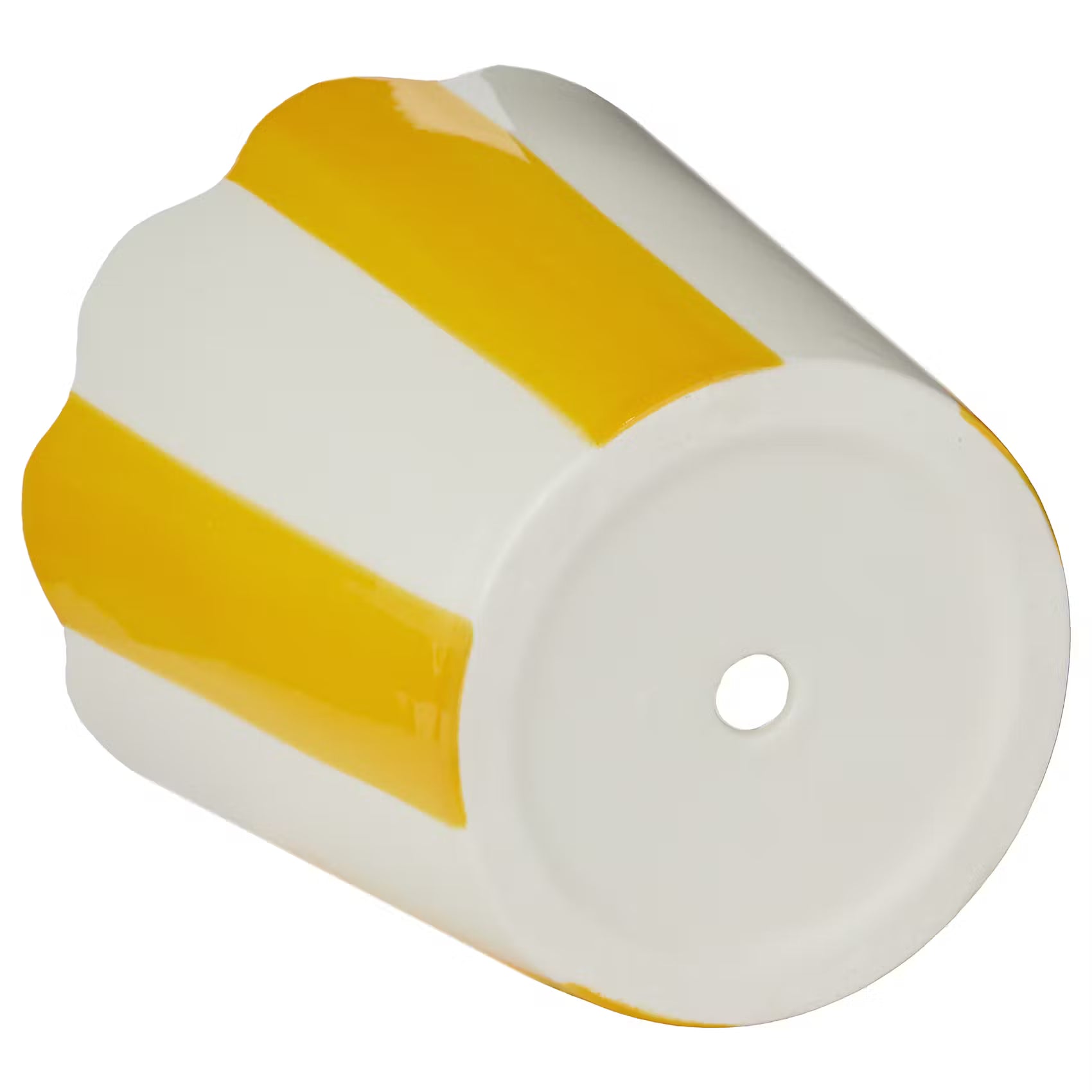 SUNDAE Blumentopf mit Teller - Steingut  - Gelb