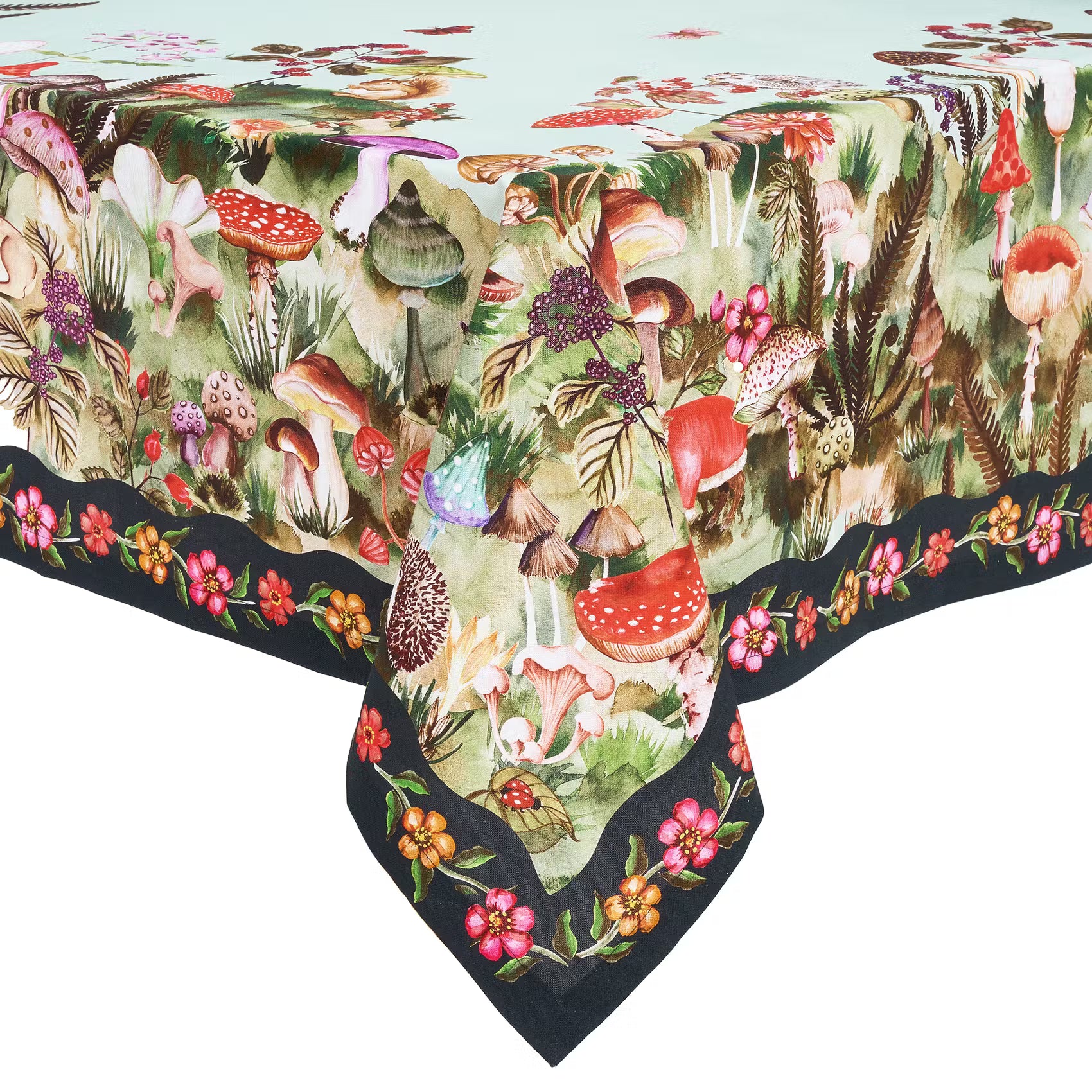 FUNGHI & FLOWERS Tischdecke - Baumwolle - Bunt - 250 x 160 cm