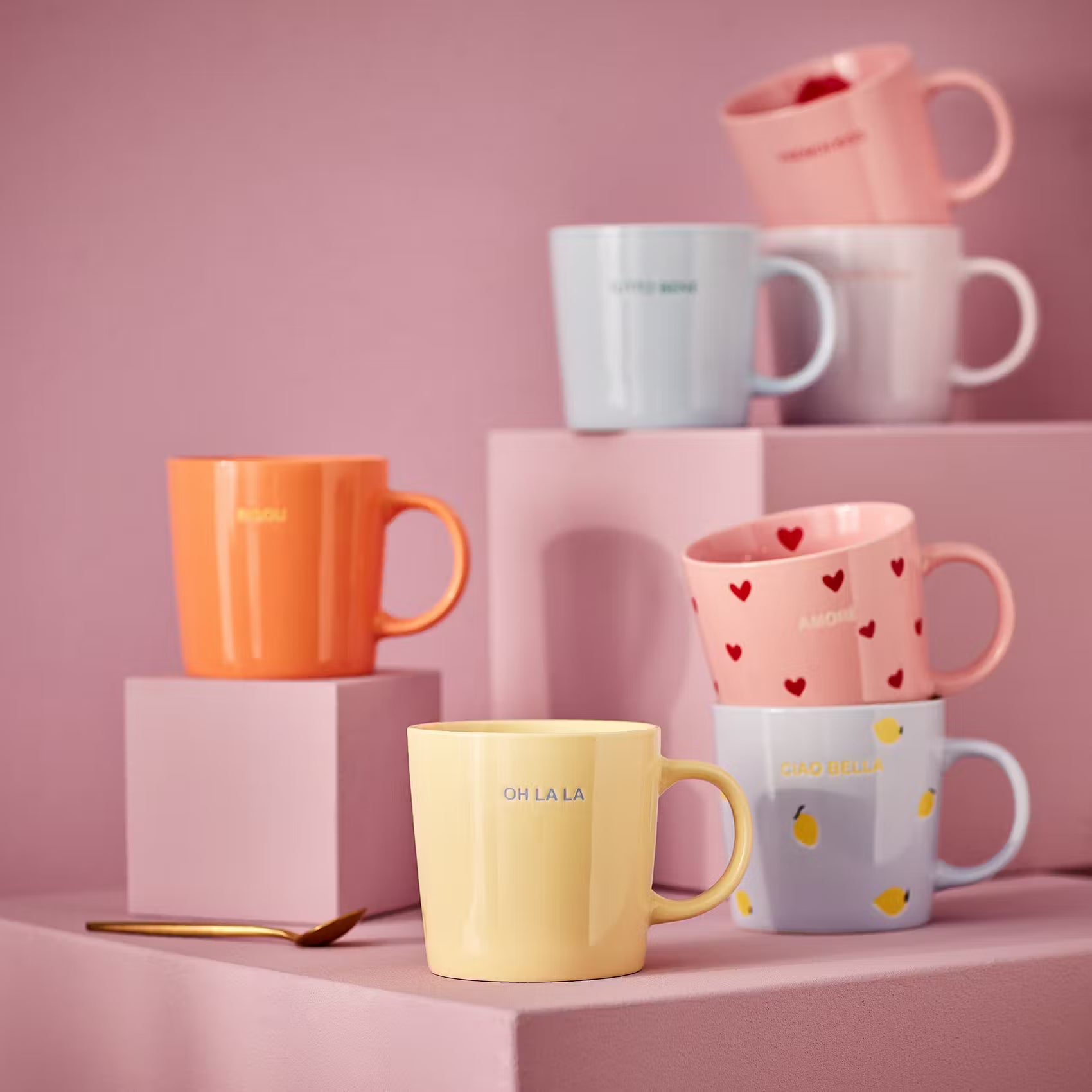 GOOD VIBES Tasse French Kiss - Porzellan - Pink